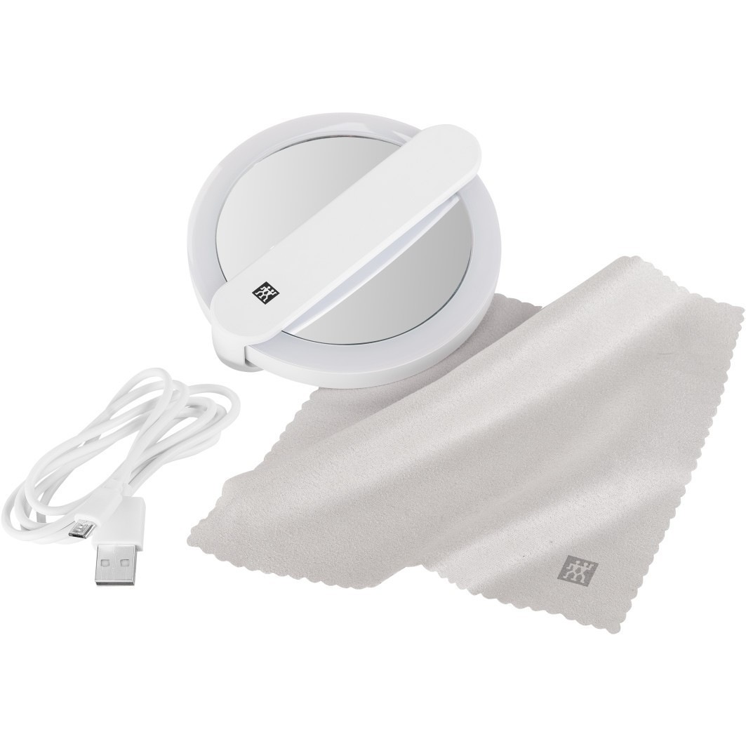 Miroir cosmétique avec lumière - Grossissement 10x, rotation à 360 Miroir cosmétique avec lumière - Grossissement 10x, rotation à 360