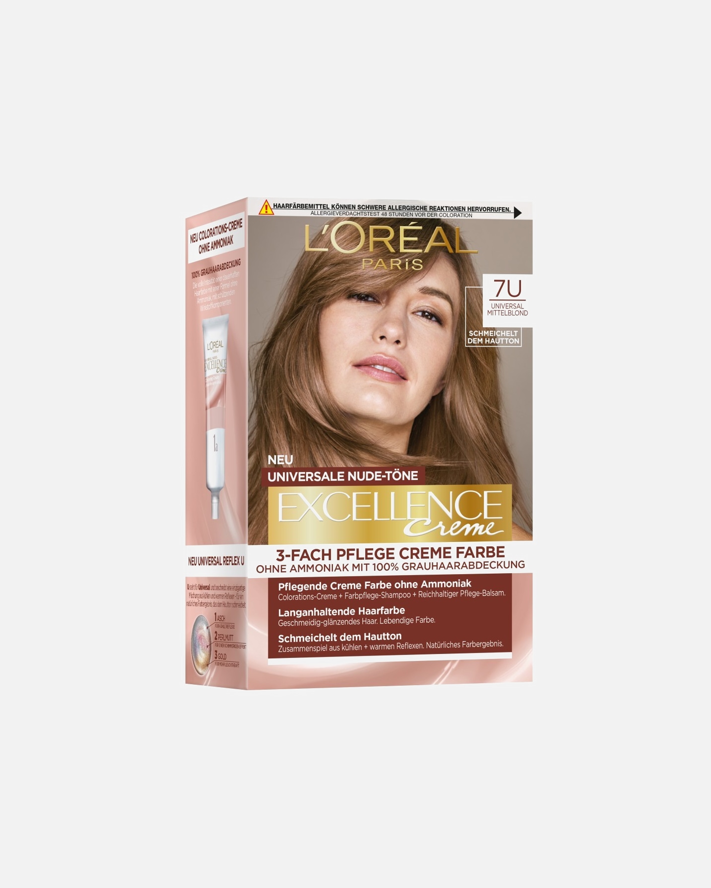 Haarfarbe für Unisex L’Oréal Paris Excellence Creme Universale Nude-Töne Nr. 7U - Mittelblond