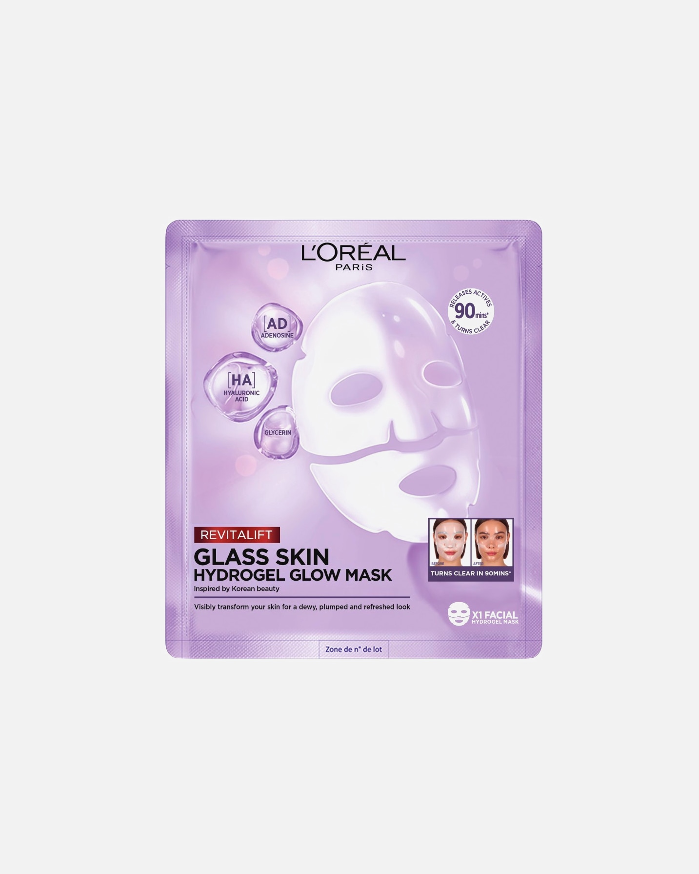 Masque tissu for UnisexeL’Oréal ParisElseveGlass Skin Hydrogel Éclat1 unité
