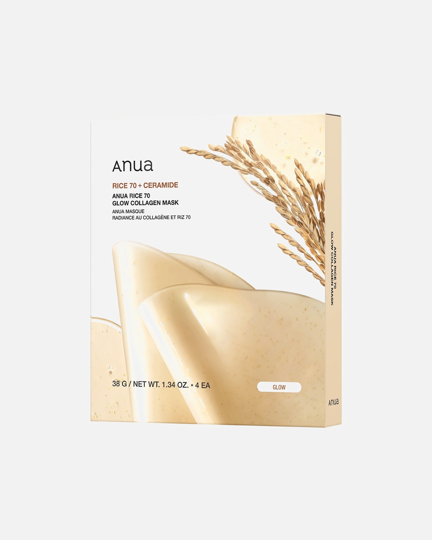 Tuchmaske für Unisex Anua Rice 70 Glow Collagen 1 Stück