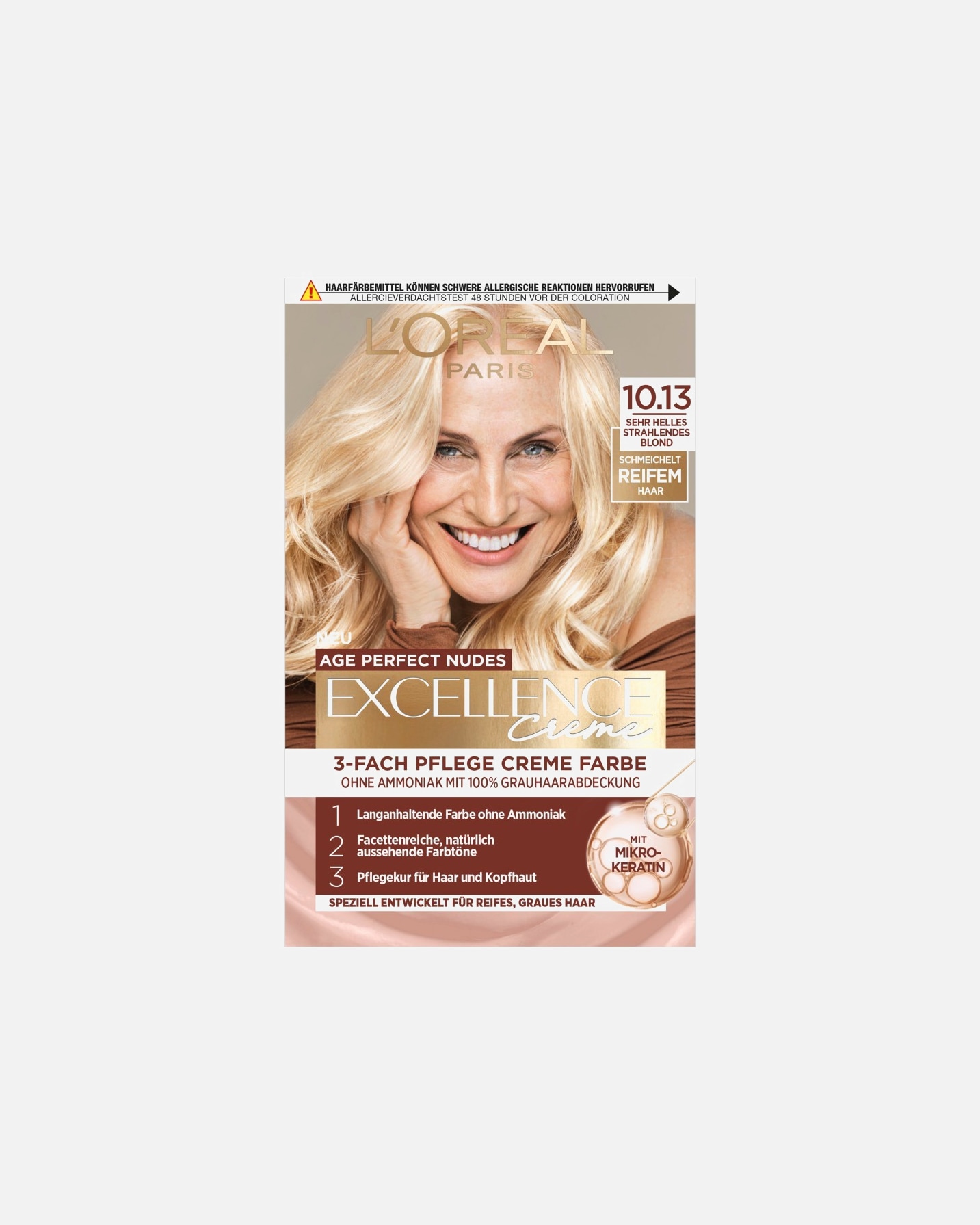 Haarfarbe für Weiblich L’Oréal Paris Excellence Creme Age Perfect Nudes SEHR HELLES STRAHLENDES B