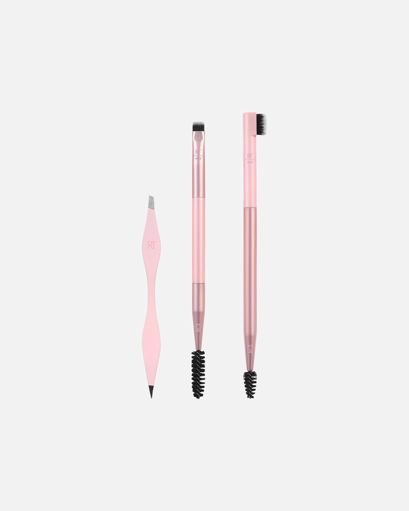 Pinselset für Unisex Real Techniques Brow Bar Brow Shaping Set Tweezer x1 + 602 Flat Brow Brush x1 + 601 Brow Spoolie x1 + 604 Micro Paddle Brush x1 + 603 Precision Brow Spoolie x1