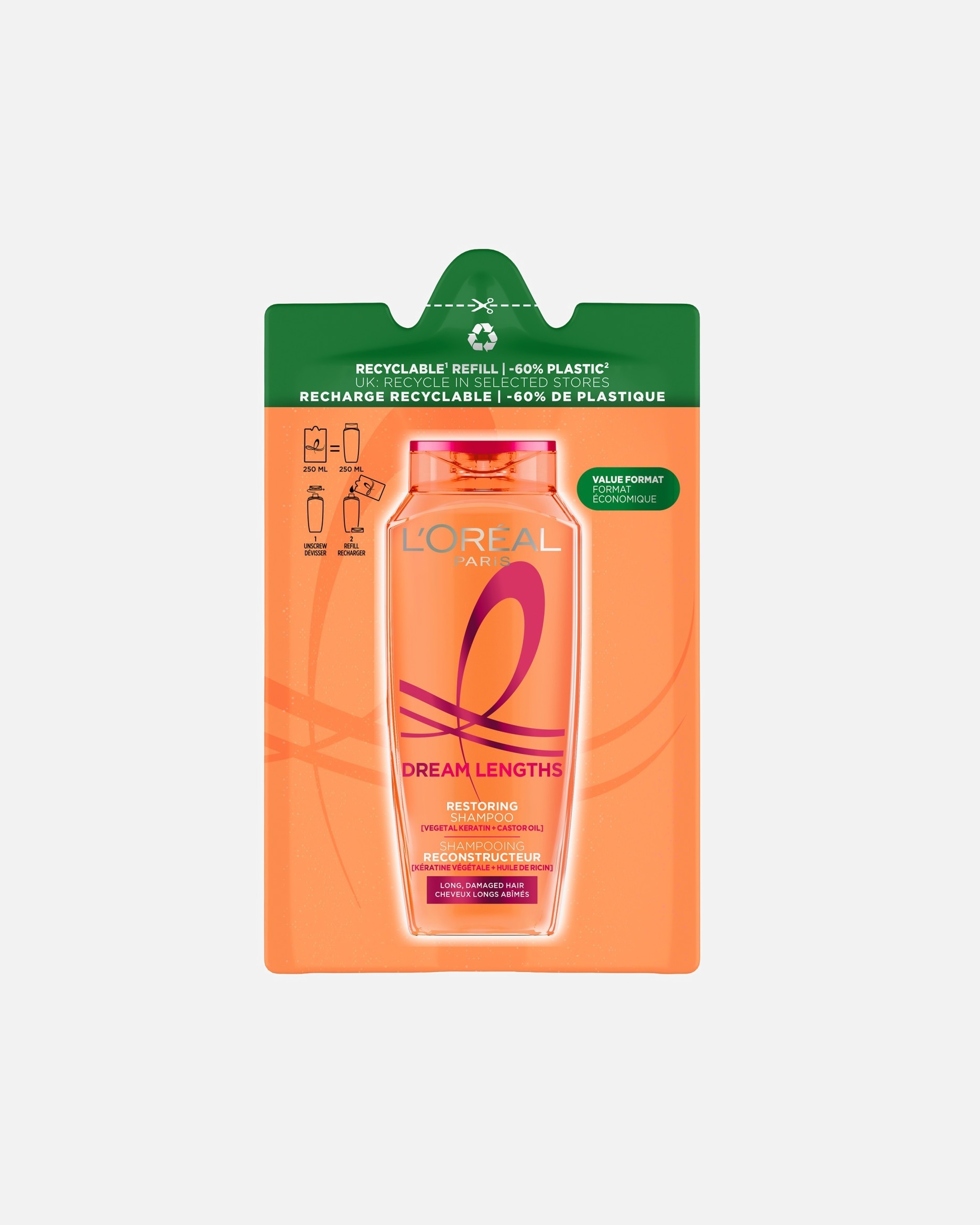 Shampoo für Unisex L’Oréal Paris Elvital Dream Length 250 ml