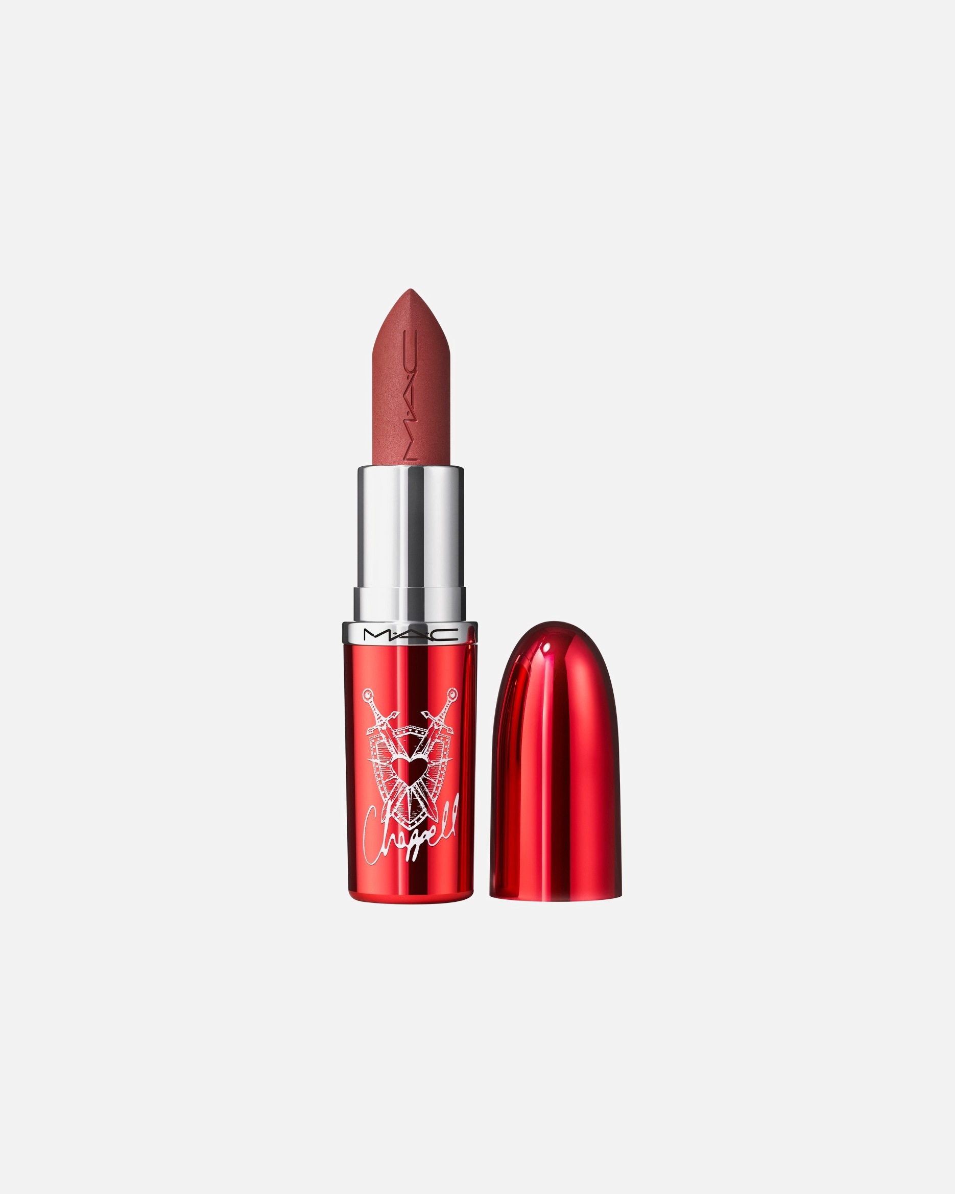 Lippenstift für Unisex MAC Lustreglass Viva Glam Macximal Silky Matte UNNATURAL RED HEAD