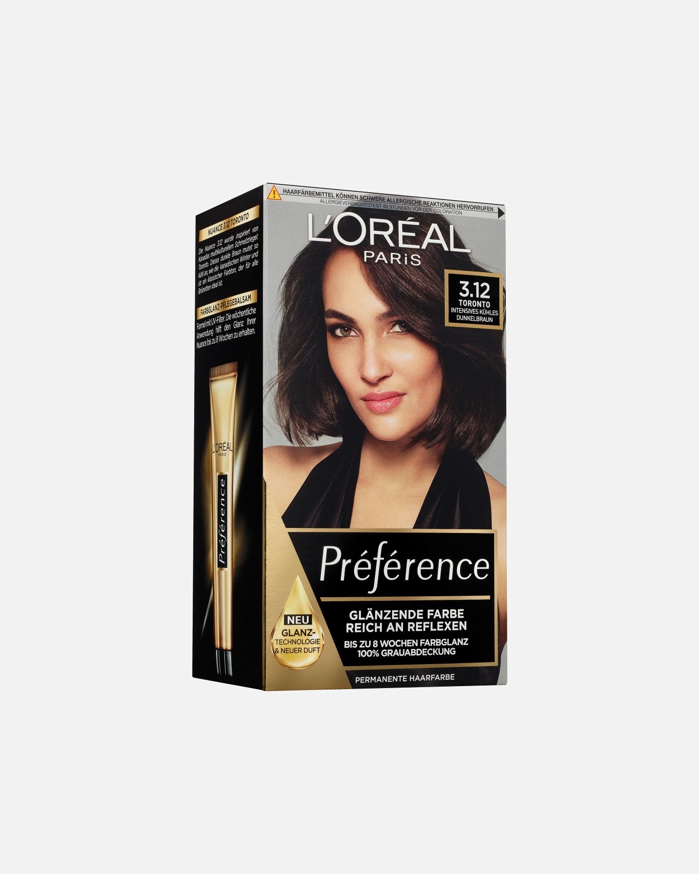 Haarfarbe für Unisex L’Oréal Paris Preference Nr. 3.12 - Intensives Kühles Dunkelbraun