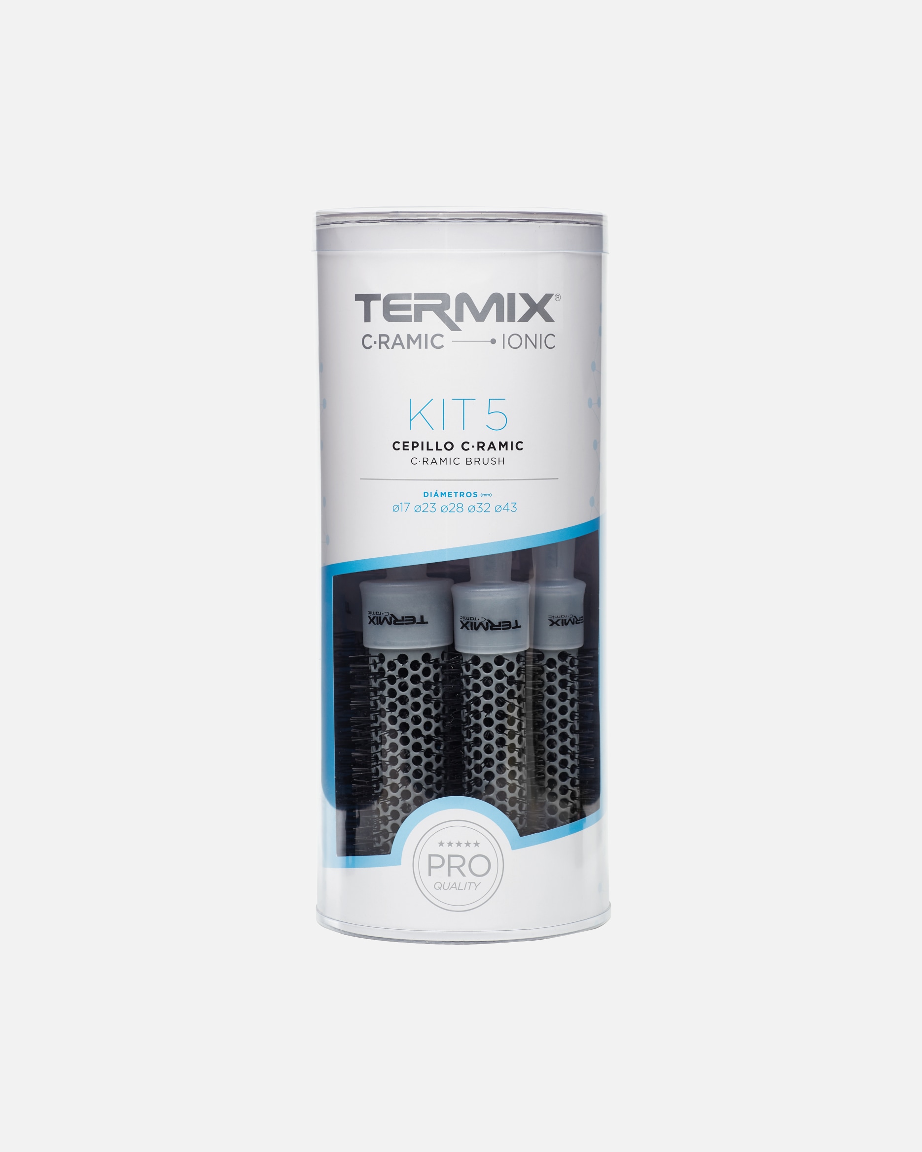 Haarpflegeset für Unisex Termix C-Ramic Ionic 5er-Pack Rundbürste Ø17 + Rundbürste Ø23 + Rundbürste Ø28 + Rundbürste Ø32 + Rundbürste Ø43