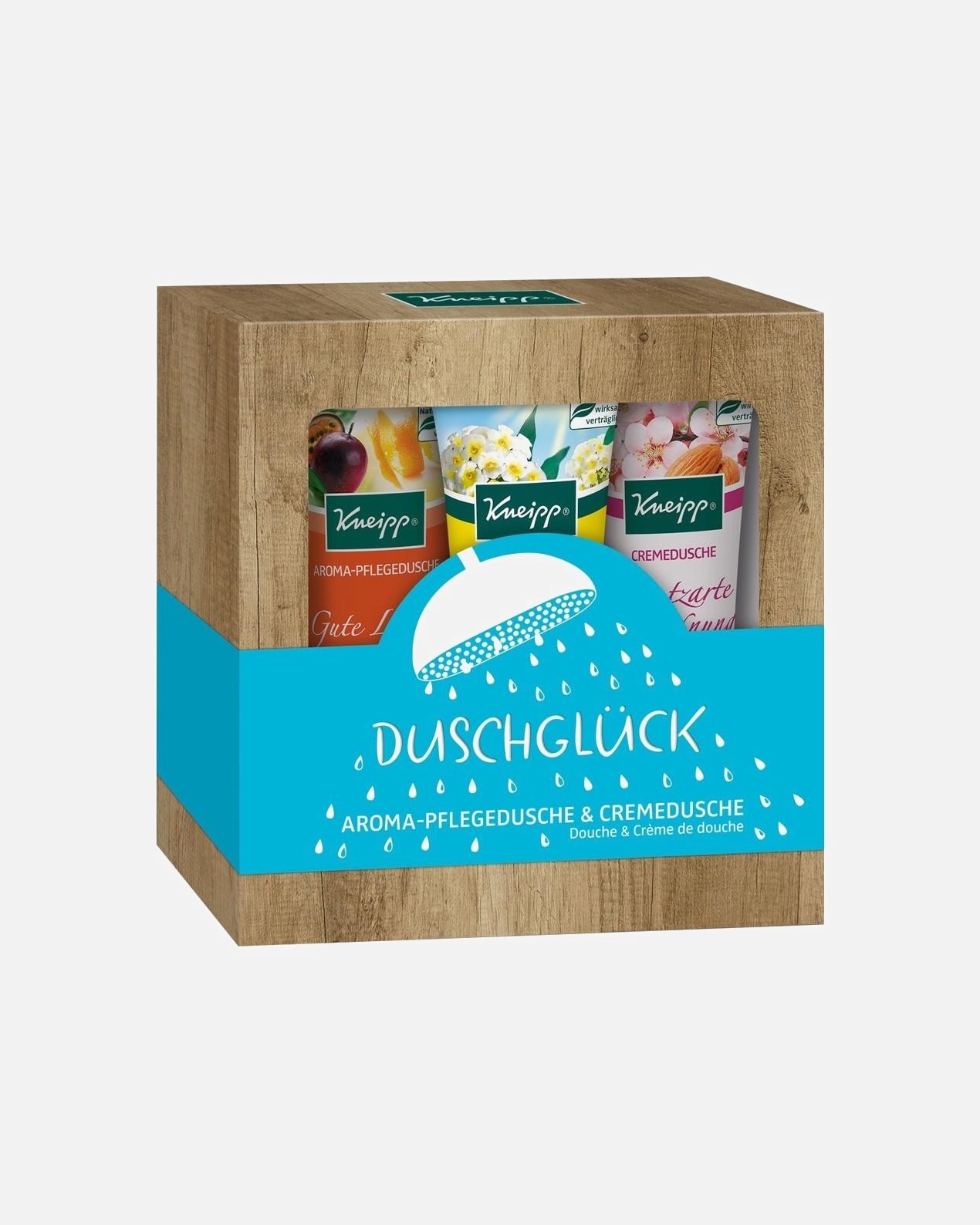 Duschset für Unisex Kneipp Duschglück Geschenkset Aroma Pflegedusche Gute Laune 75 ml + Cremedusche Hautzarte Verwöhnung 75 ml + Aroma-Pflegedusche Lebensfreude 75 ml