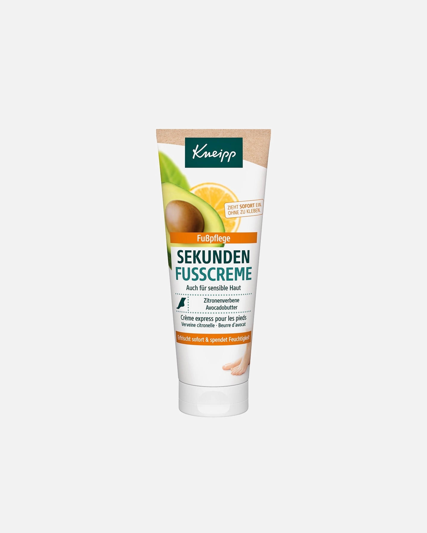 Fußcreme für Weiblich Kneipp Sekunden- - Zitronenverbene & Avocadobutter 75 ml