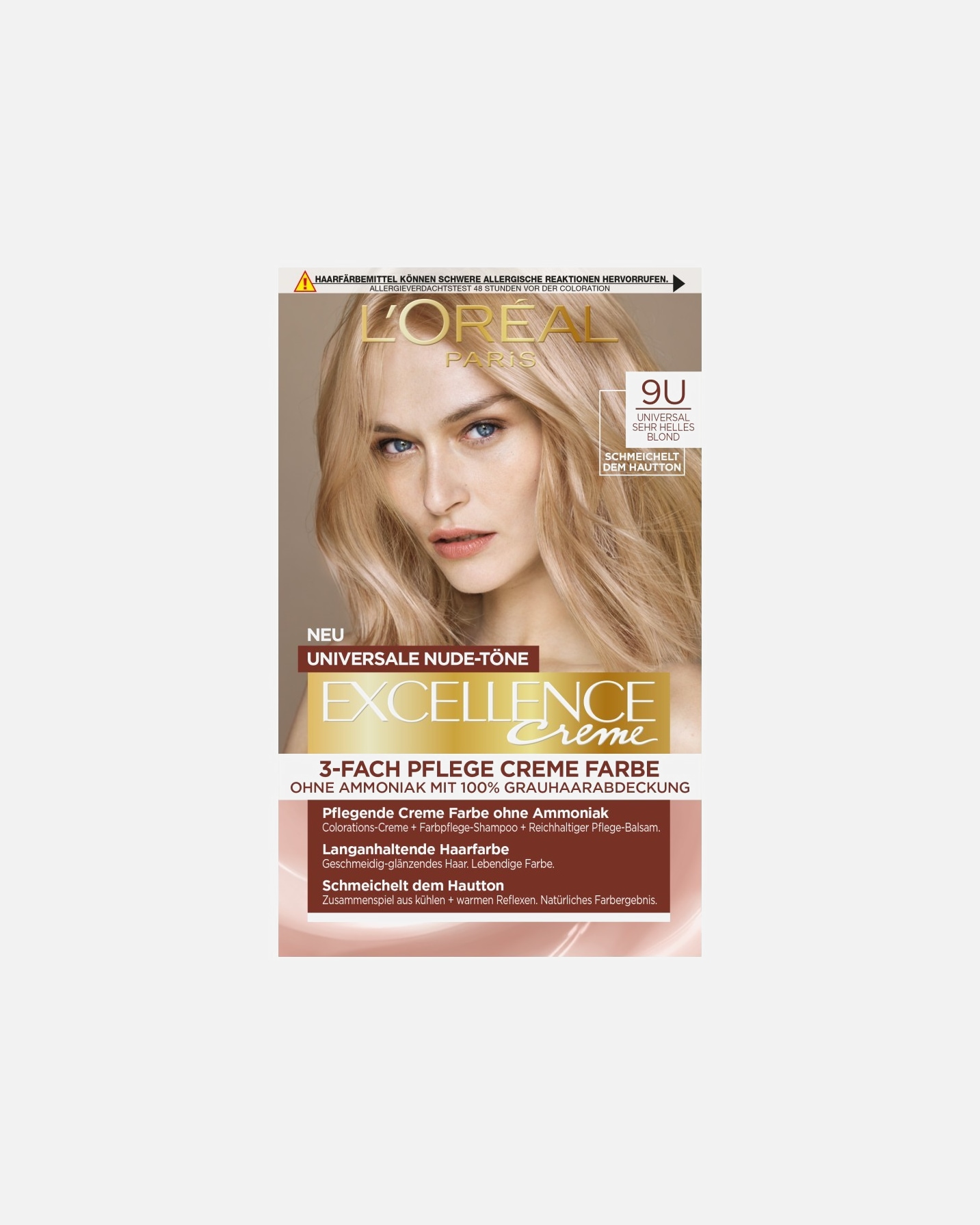 Haarfarbe für Unisex L’Oréal Paris Excellence Creme Universale Nude-Töne 9U - SEHR HELLES BLOND