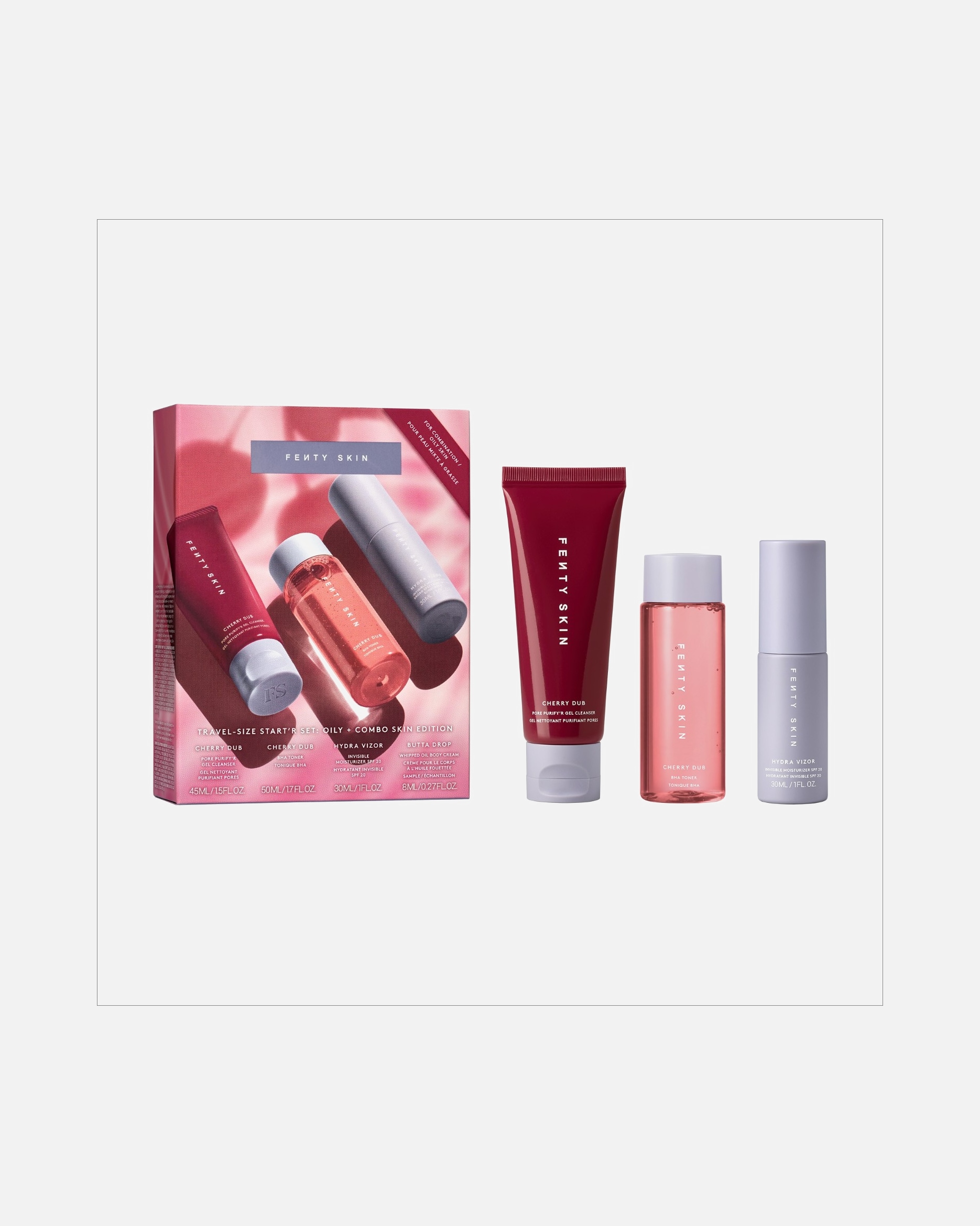 Gesichtspflegeset für Unisex Fenty Skin Travel-size start'r set: oily + combo skin edition 133 ml