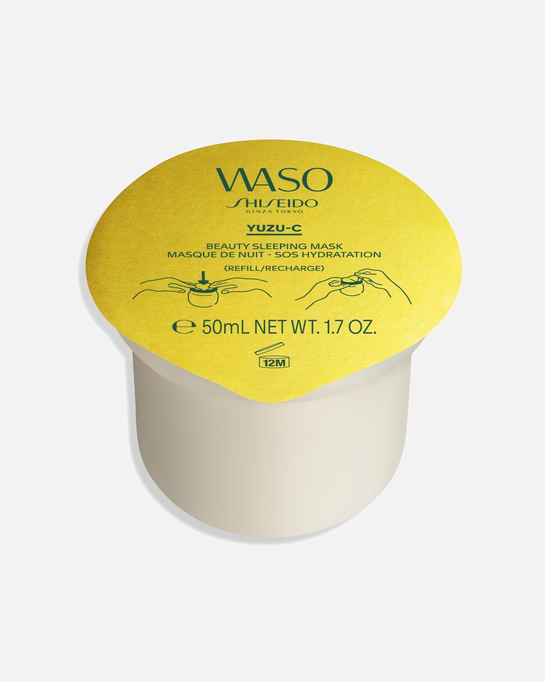 Feuchtigkeitsmaske für Unisex Shiseido WASO Yuzu-C Beauty Sleeping Mask 50 ml - Refill