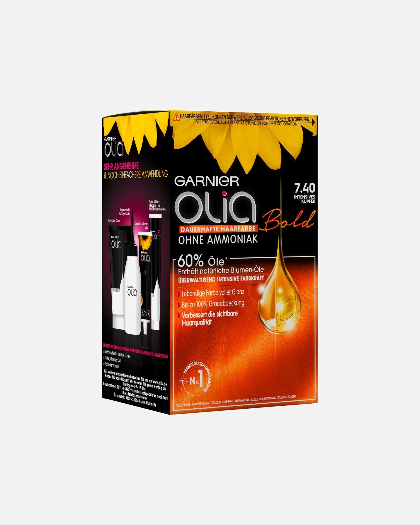 Haarfarbe für Unisex Garnier Olia Intensivcoloration 7.40 - Intensives Kupfer