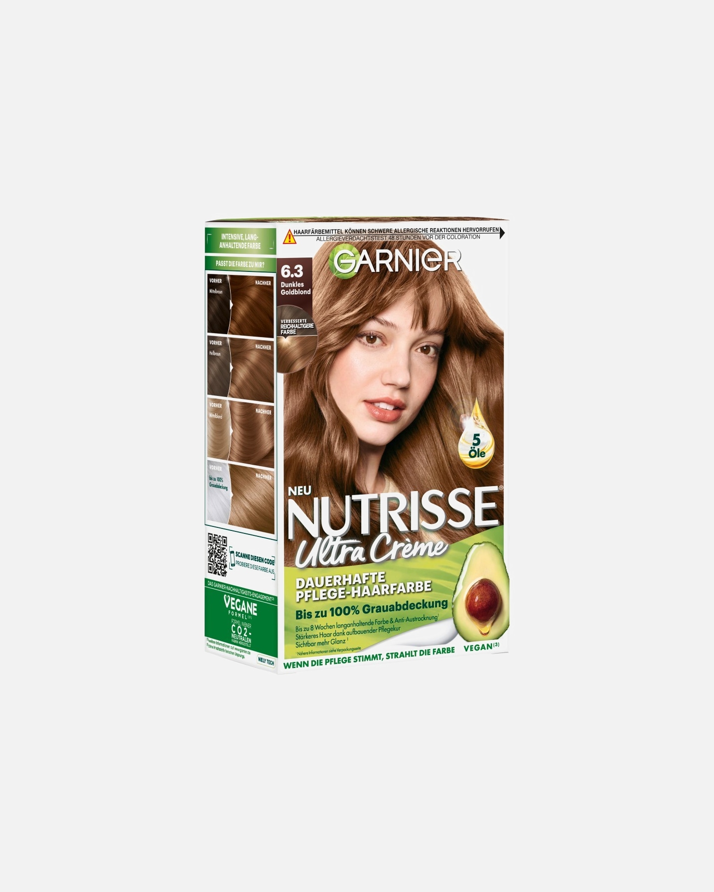Haarfarbe für Weiblich Garnier Nutrisse Ultra Crème Nr. 6.3 Dunkles Goldblond