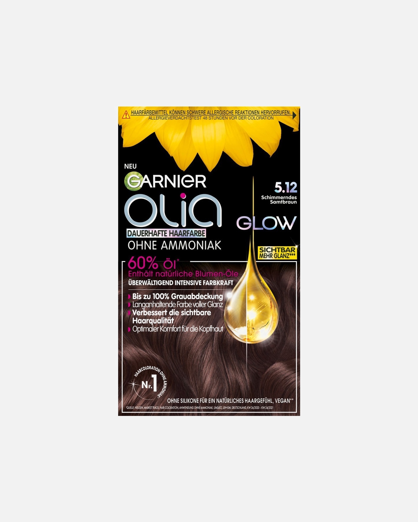 Haarfarbe für Unisex Garnier Olia Glow Nr. 5.12 - Schimmerndes Samtbraun