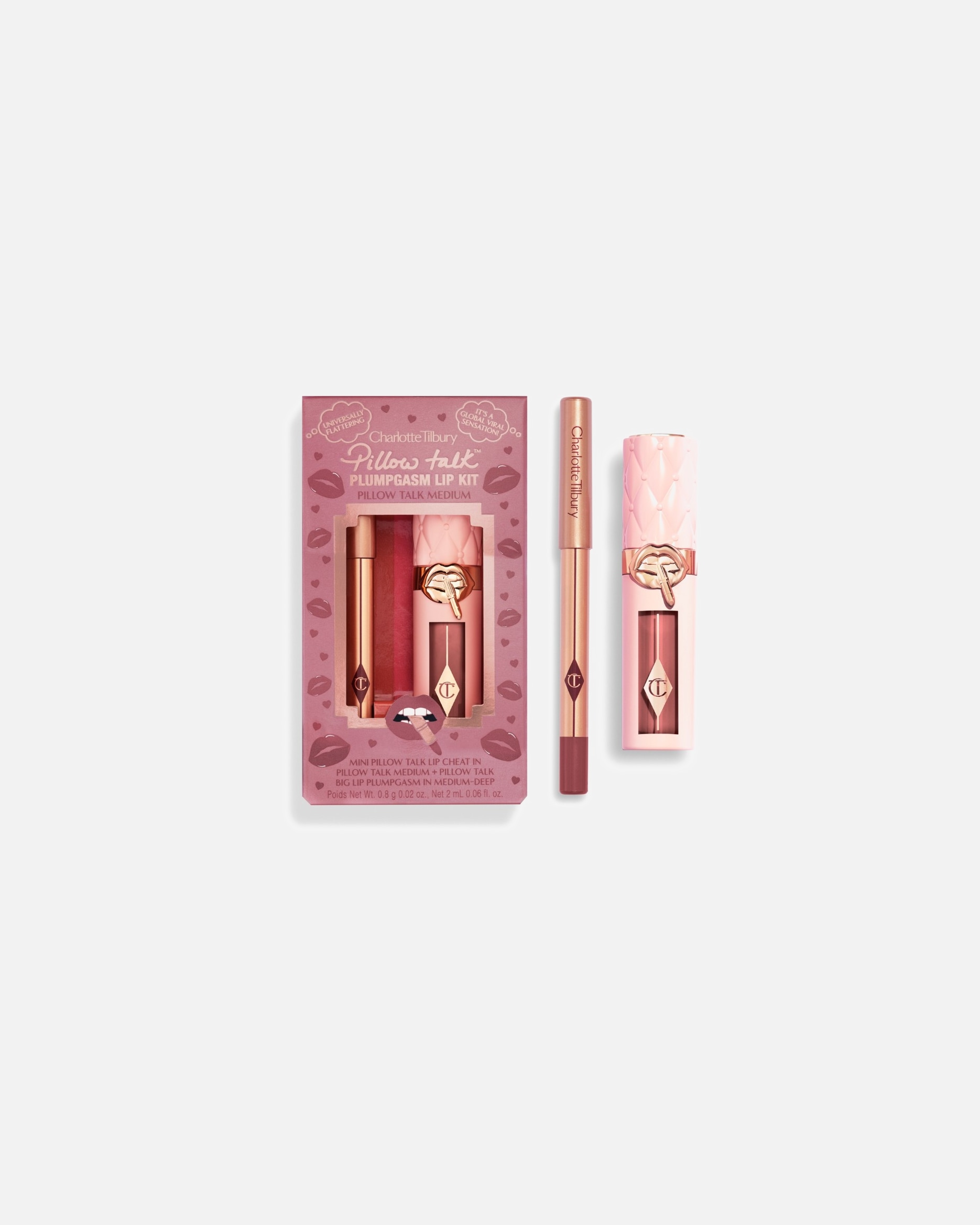 Coffret de maquillage pour les lèvres for UnisexeCharlotte TilburyPillow TalkPLUMPGASM LIP KIT - MEDIUM - FULL SIZE#B04A5A - DARK MODERATE RED/PINK