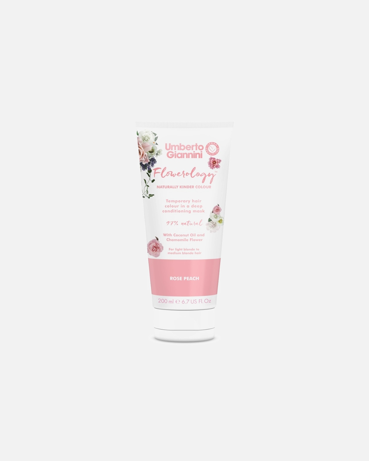 Haarmaske für Unisex Umberto Giannini Flowerology Temporary Colour Mask ROSE PEACH