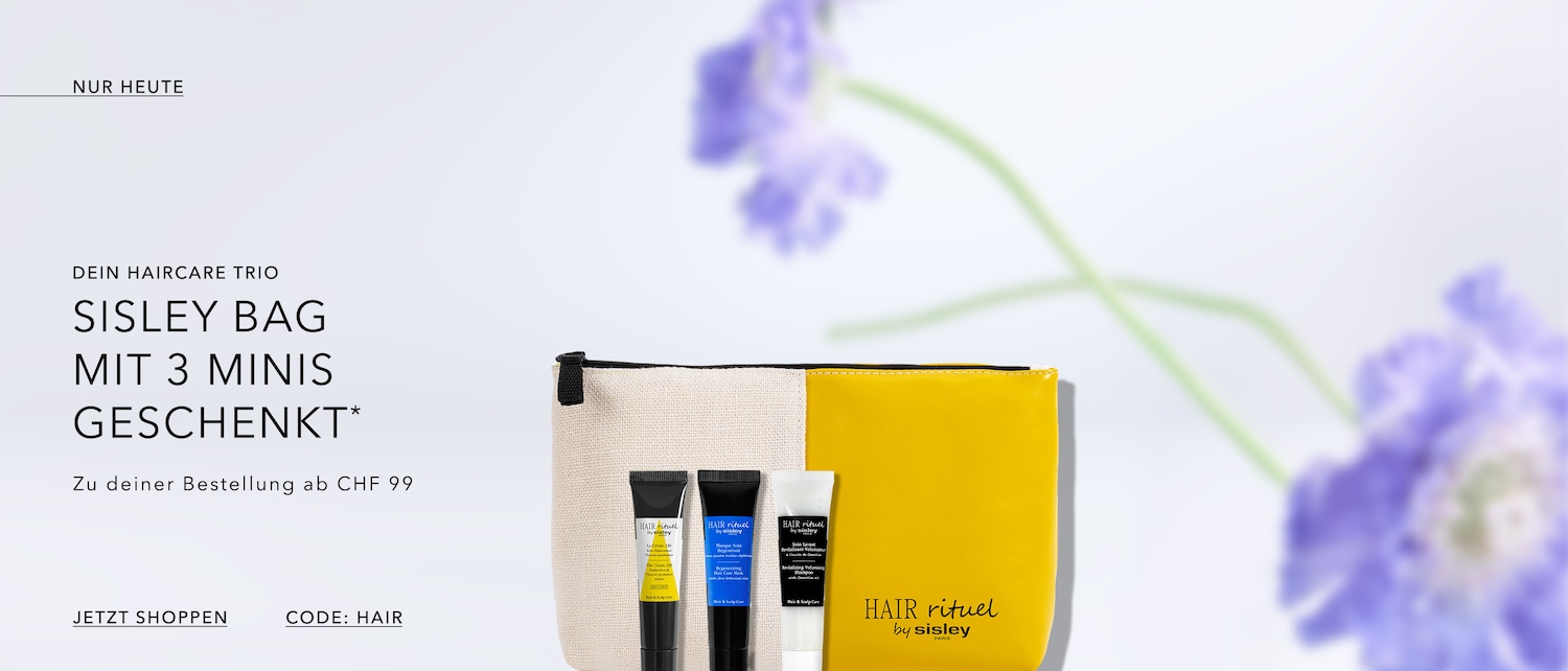 Heute nur: Sisley-Tasche mit 3 Minis als Haarpflege-Trio geschenkt zu Ihrer Bestellung ab CHF 99, entdecken Sie Hair Rituel by Sisley und shoppen Sie jetzt mit dem Code HAIR.