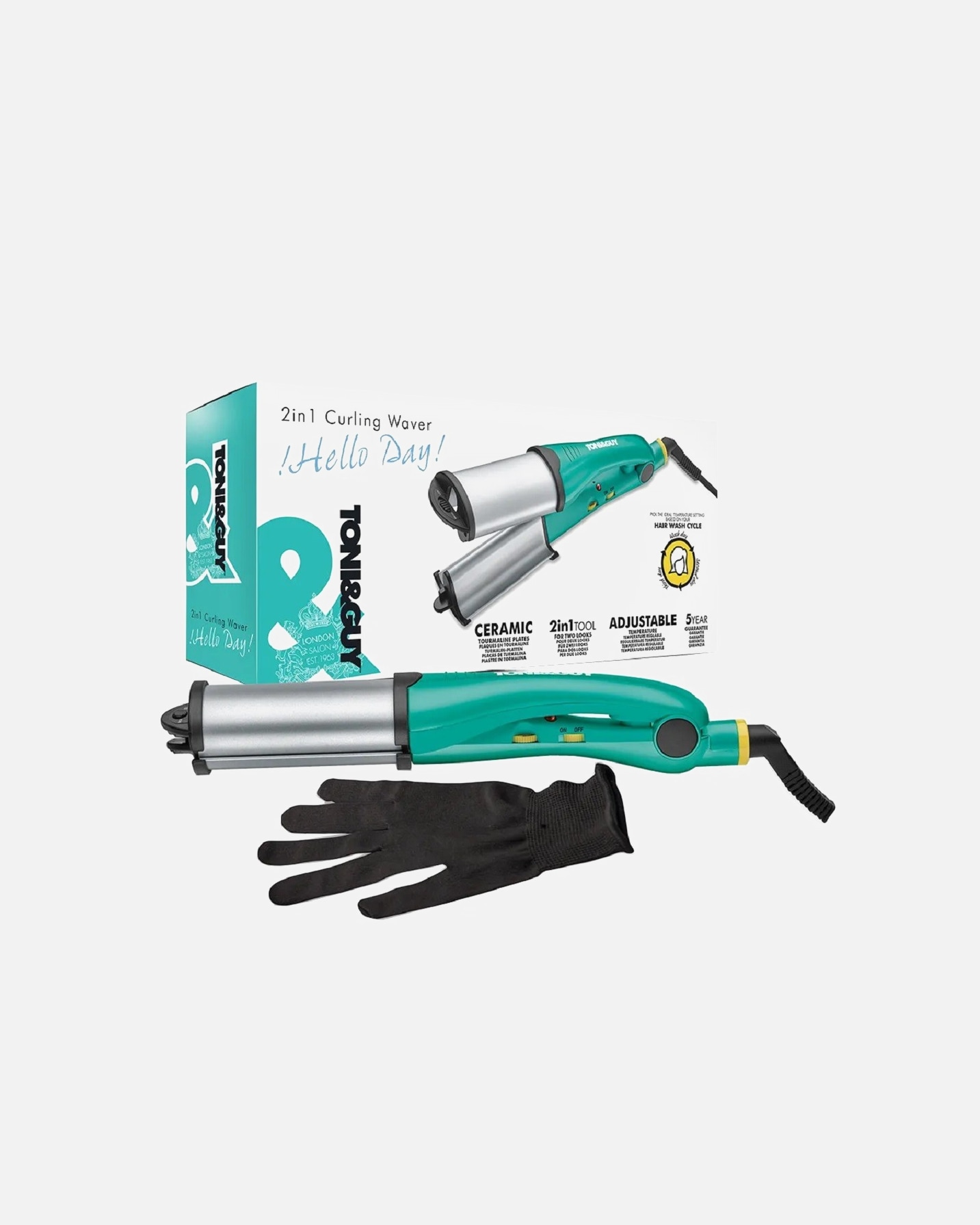 Lockenstyler für Unisex TONI&GUY Hello Day – 2in1 Curling Waver 1 Stück