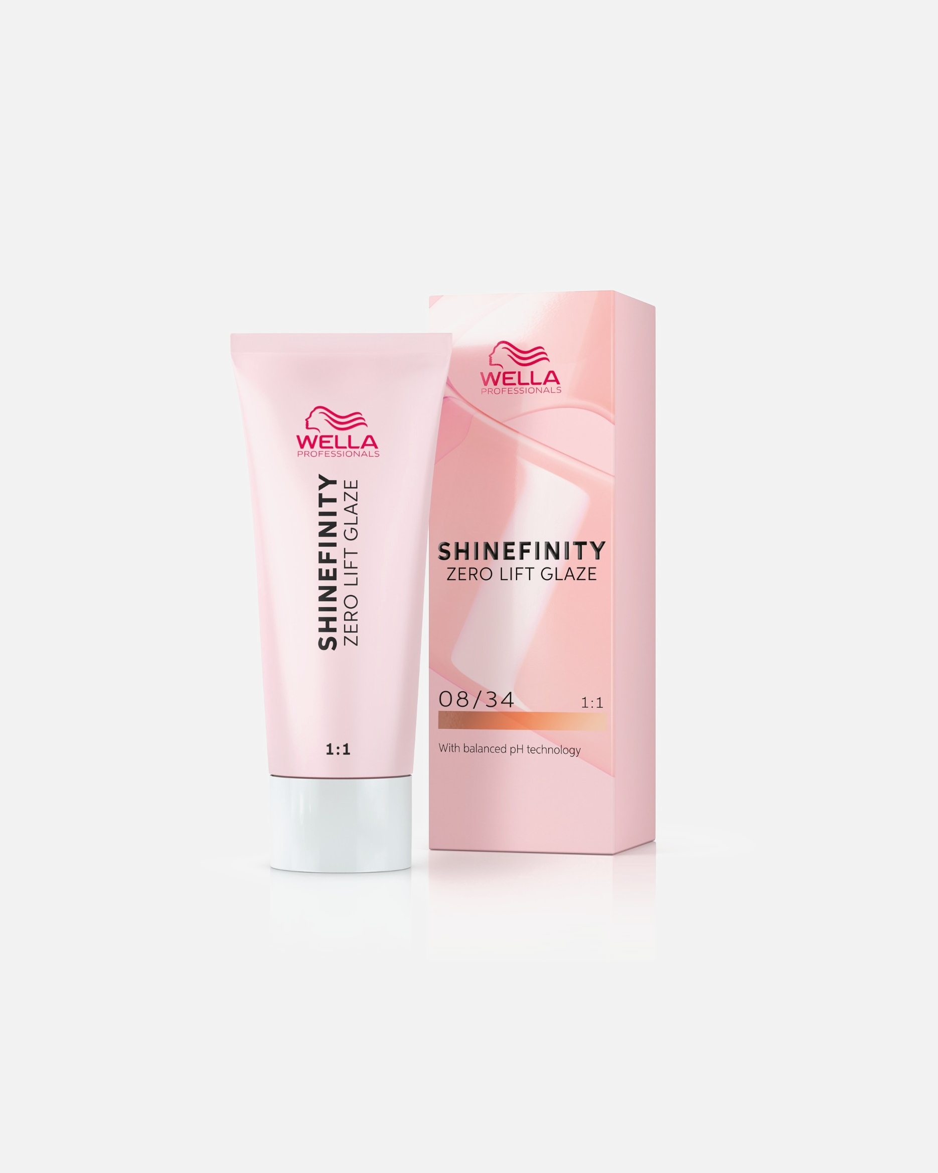 Haartönung für Unisex Wella Professionals Shinefinity Zero Lift Gaze Demi-permanente Gel-Cremetönung 08/34 Warm Spicy Ginger