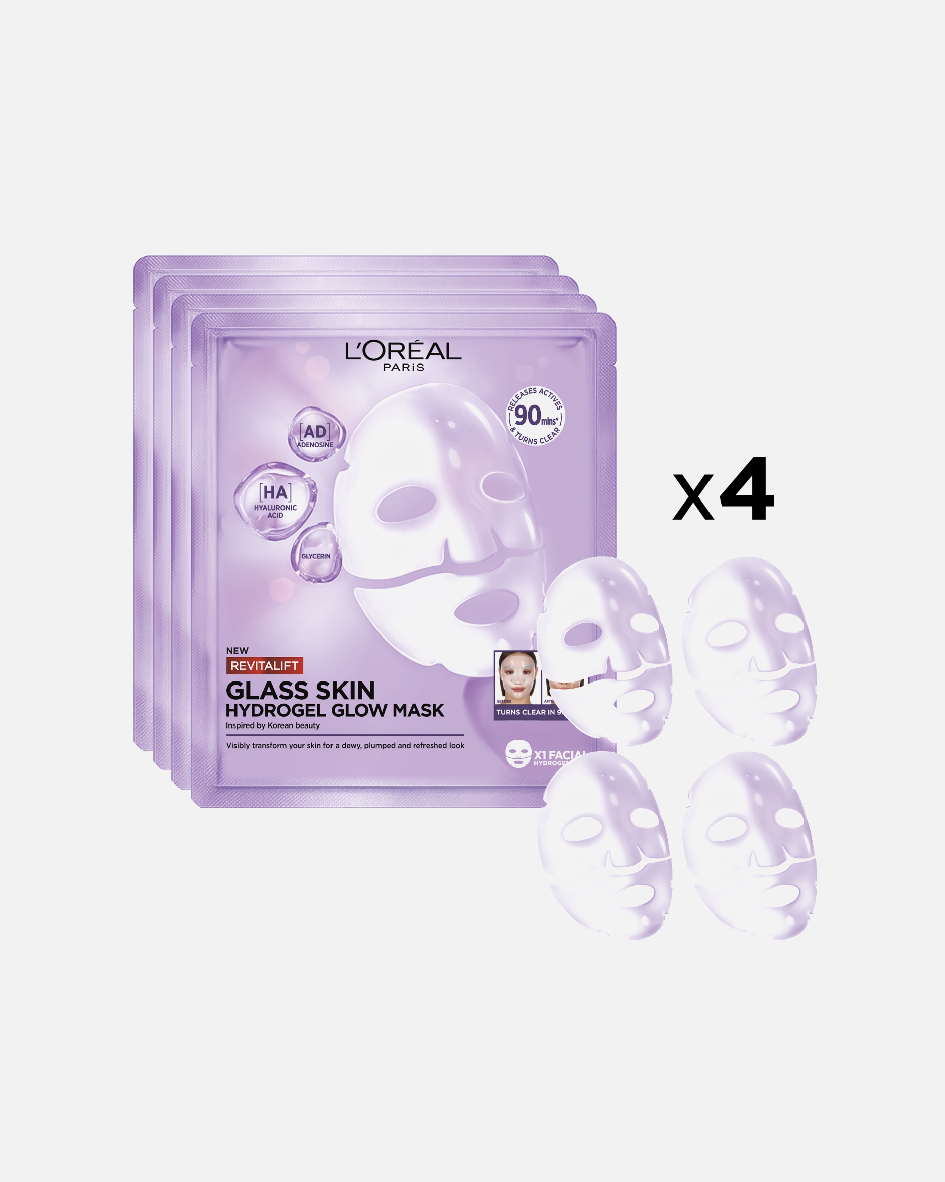 Masque tissu for UnisexeL’Oréal ParisElseveGlass Skin Hydrogel Éclat1 unité