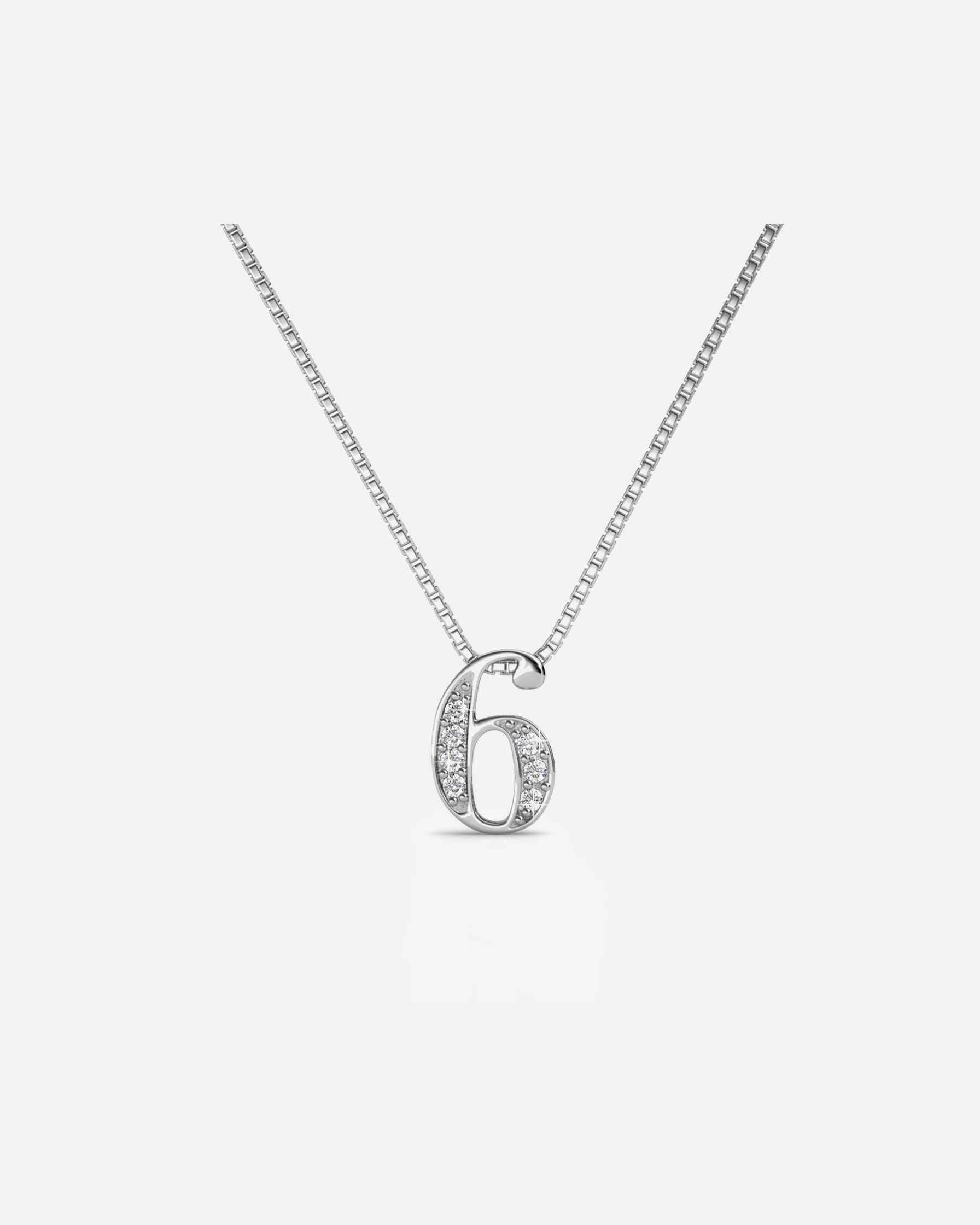 Halskette für Weiblich MYC-Paris Anhänger Nummer 6 Silber