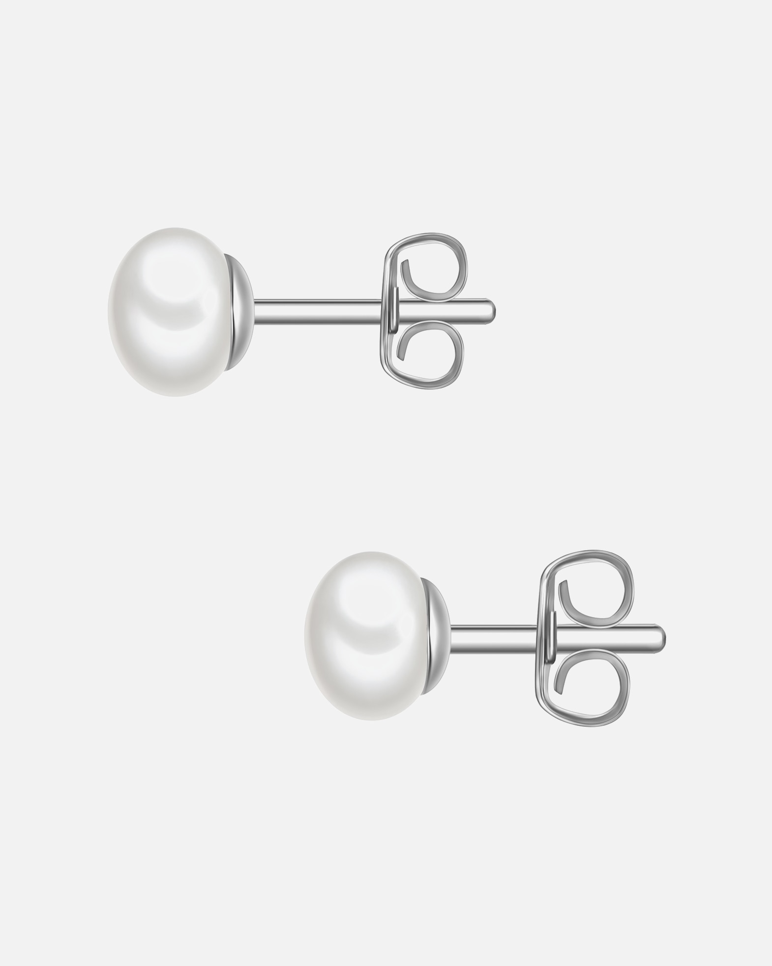 Ohrringe für Weiblich Glanzstücke München Perlen-Ohrstecker aus Sterling Silber in silber mit Süßwasser-Zuchtperle 6,2 mm