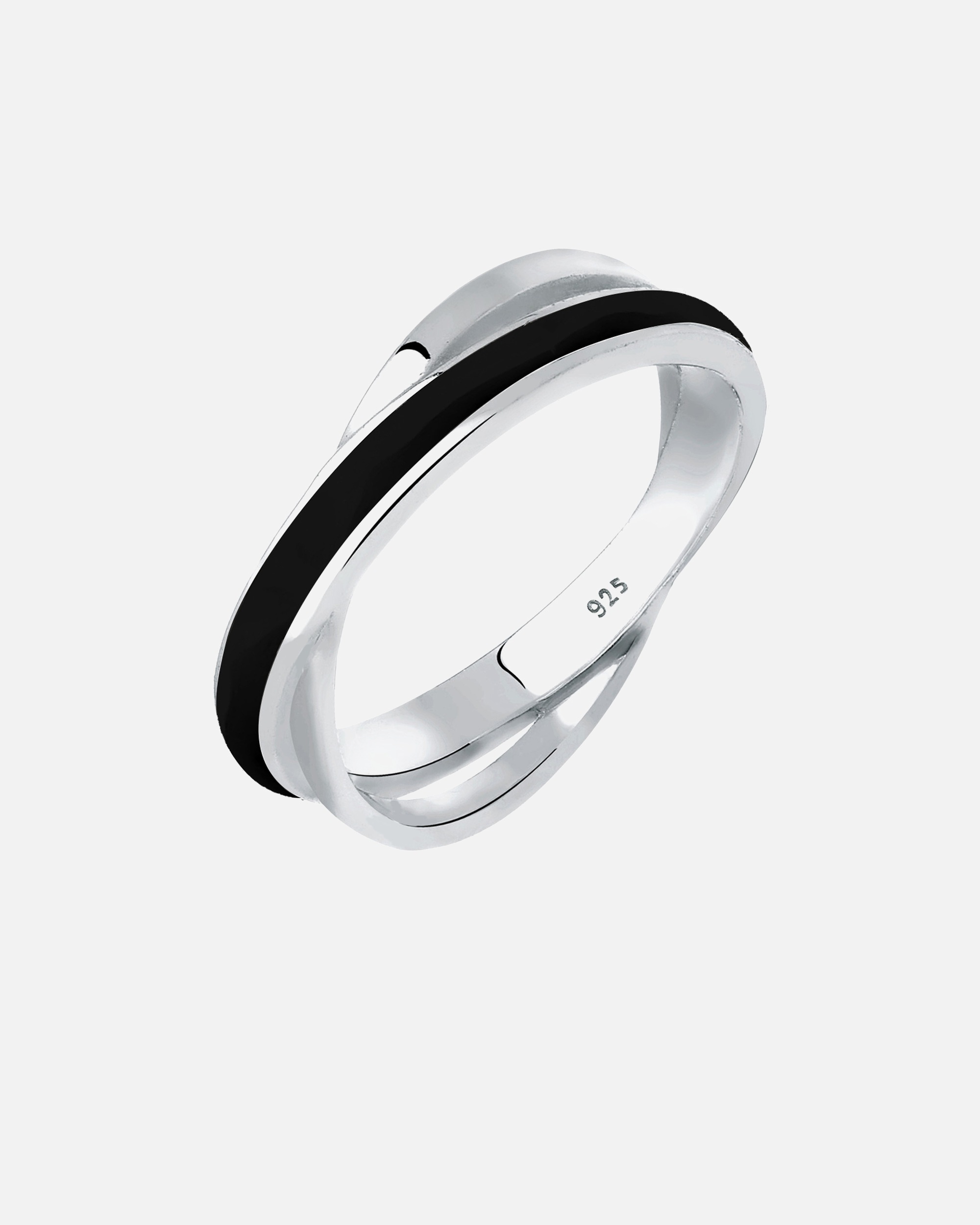 Bague for FemmeElliFemmes Enroulement Moderne avec Émail blanc en Argent Sterling 92558