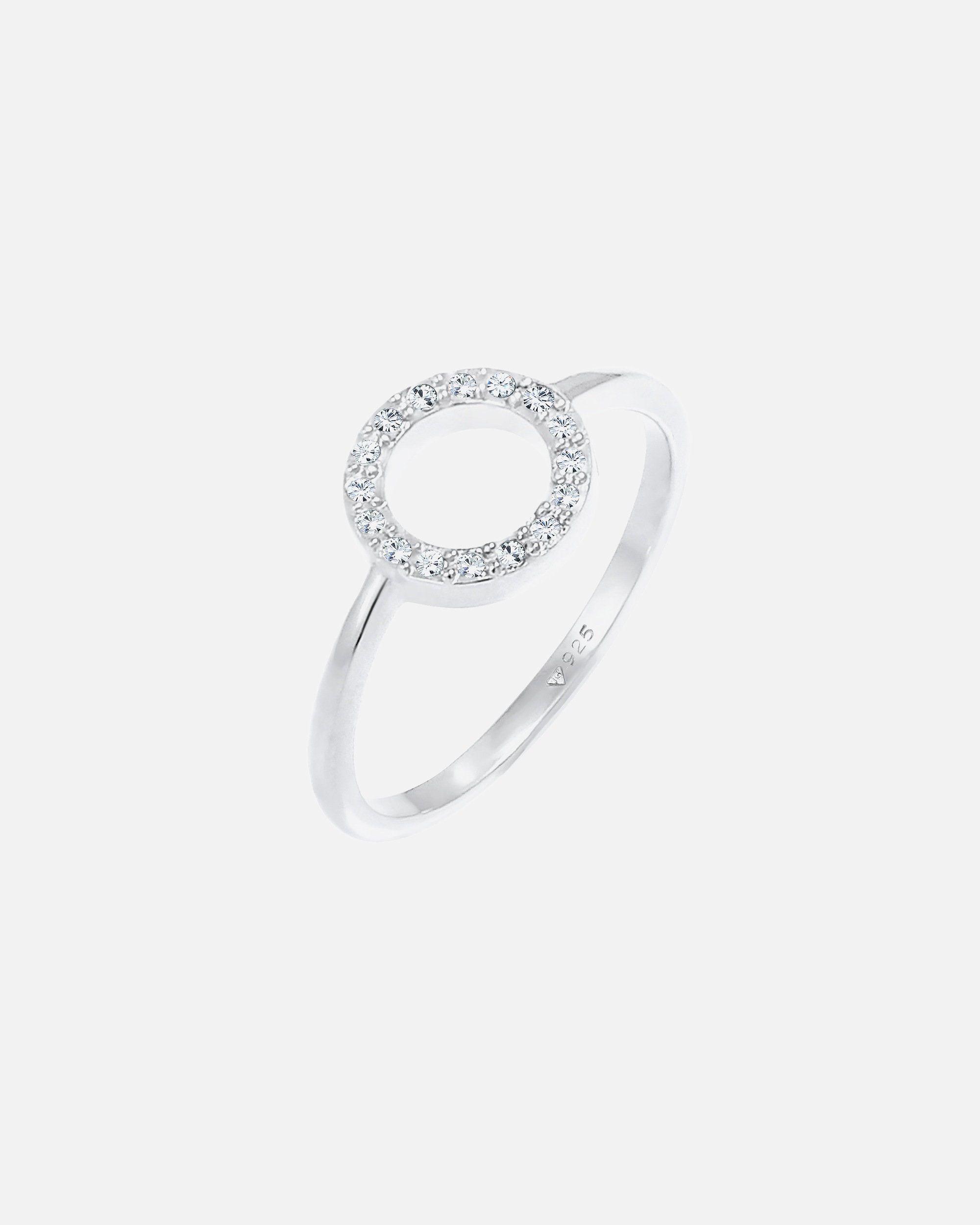 Ring für Weiblich Elli Kreis Geo 925 Silber, mit Kristallen von Swarovski® 54
