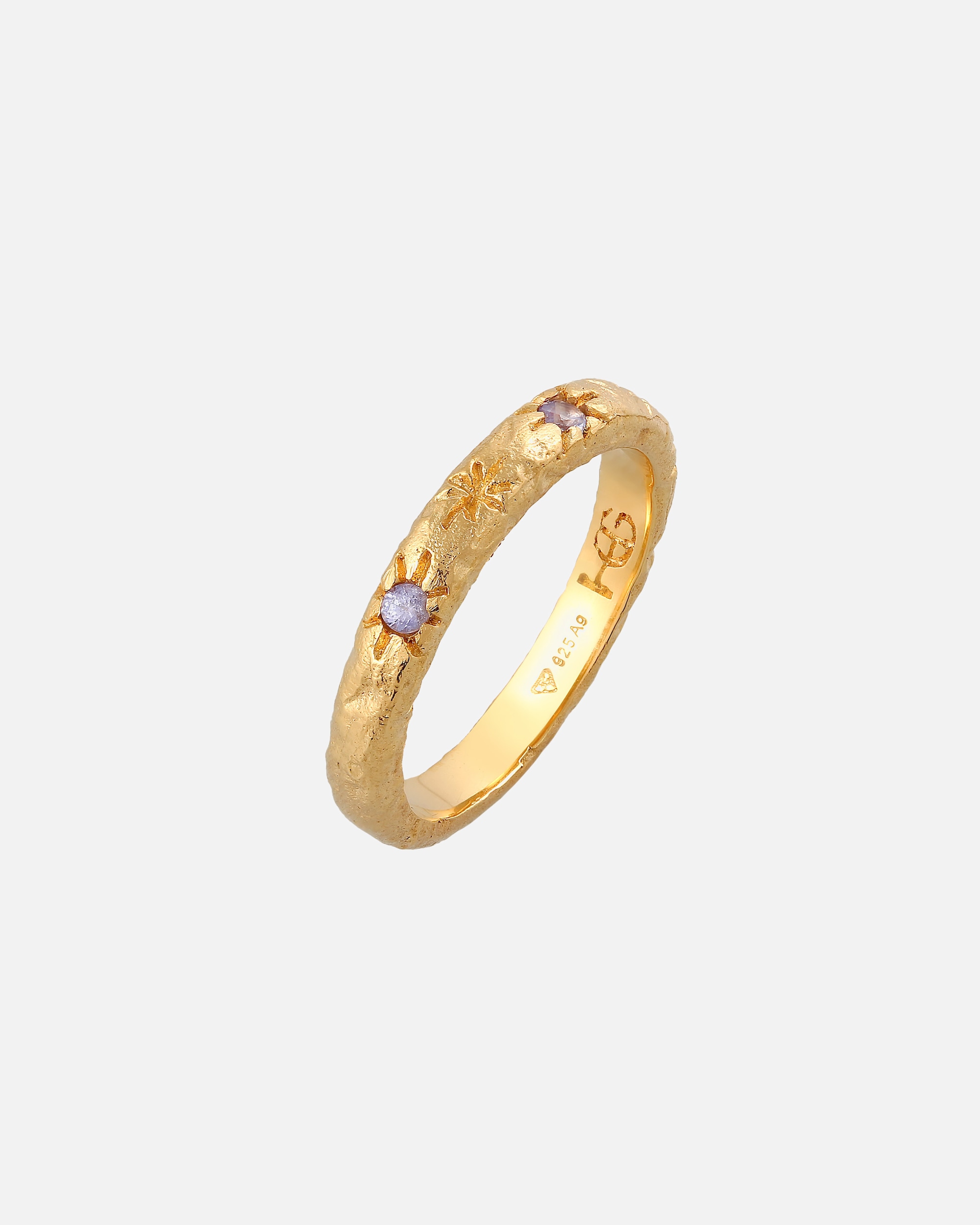 Ring für Weiblich Haze & Glory Default Brand Line Tansanite Stern - Starlover 925 Silber vergoldet 52