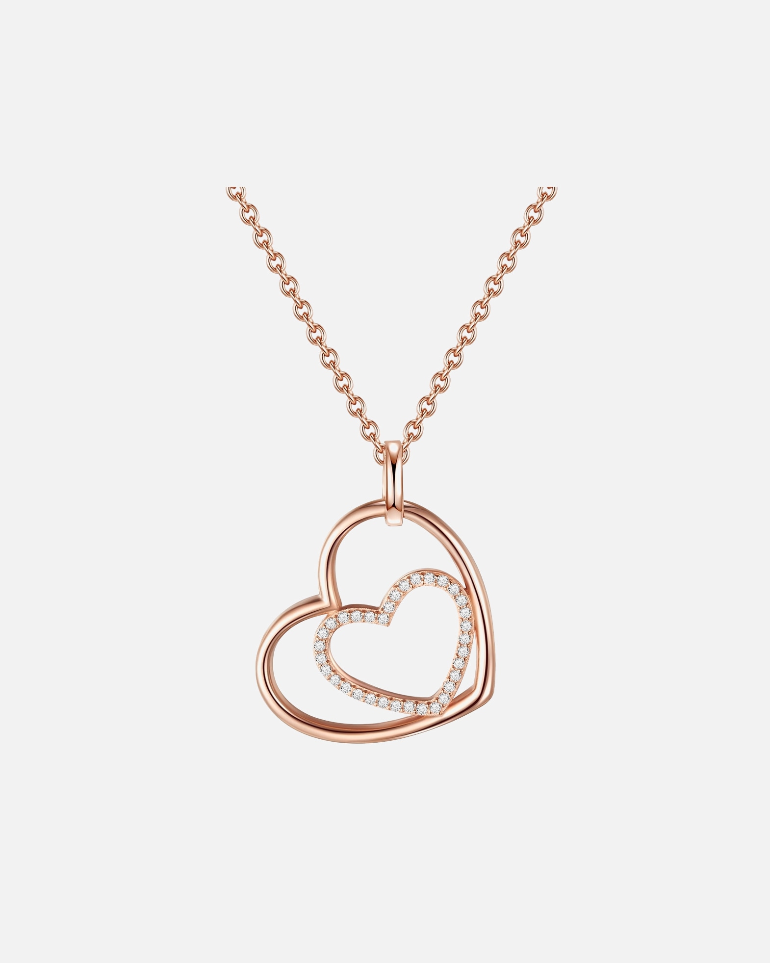 Collier for FemmeRafaela DonataCollier en argent Coeur Argent sterling Oxyde de zirconium (CZ) en Or rose42,0 cm Basiskette + 5,0 cm Verlängerung