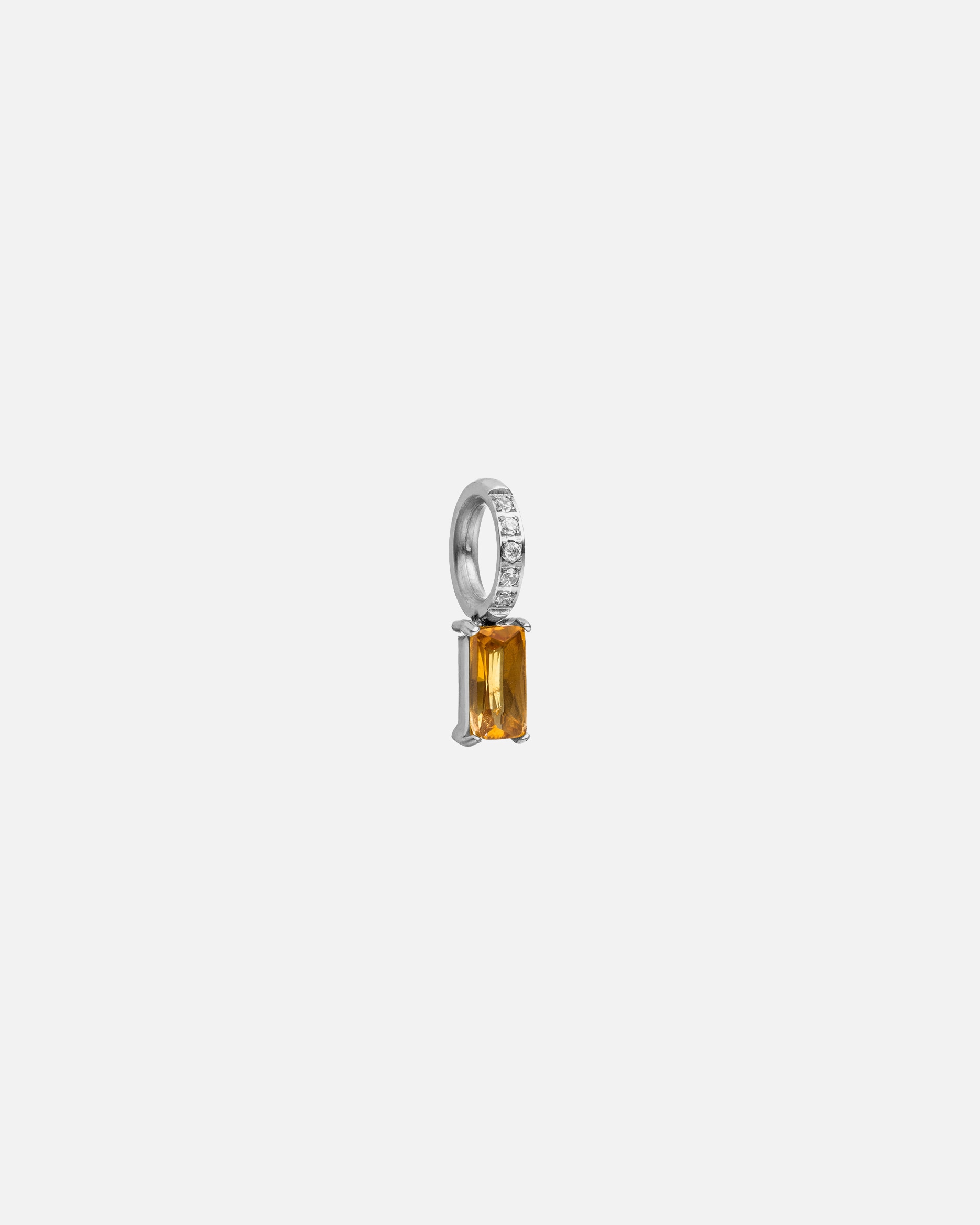 Pendentif for UnisexePureleipierre de naissance de novembre : citrine Breloque 100% acier inoxydableArgent