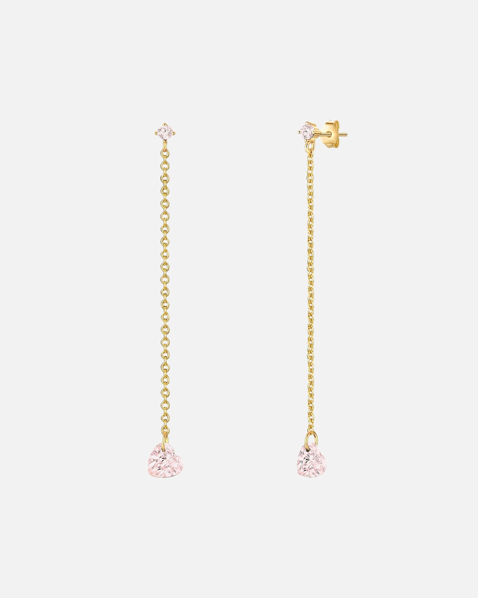 Boucle d'oreilles for FemmeBoucles d´oreilles Coeur Argent sterling Quartz rose en Or jaune8,7 mm