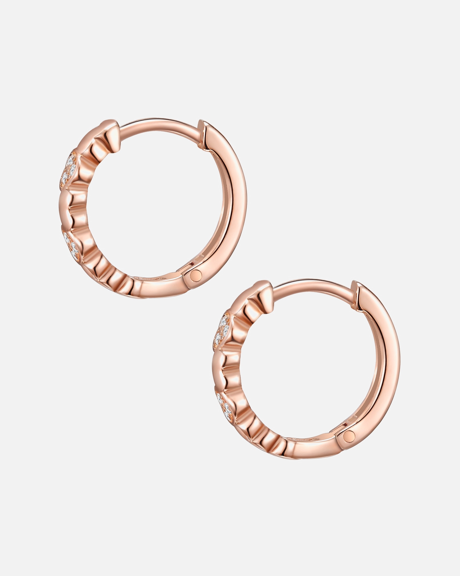 Créoles for FemmeRafaela DonataCréoles en argent Coeur Argent sterling Oxyde de zirconium (CZ) en Or rose15,1 mm