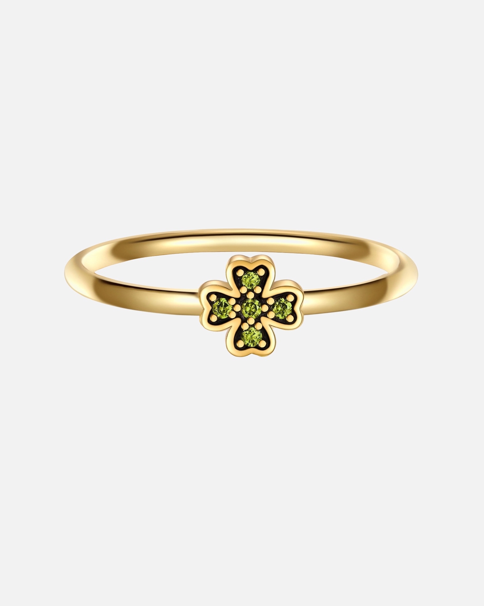 Bague for FemmeGlanzstücke MünchenBague Feuille de trèfle en Argent sterling en Or jaune60