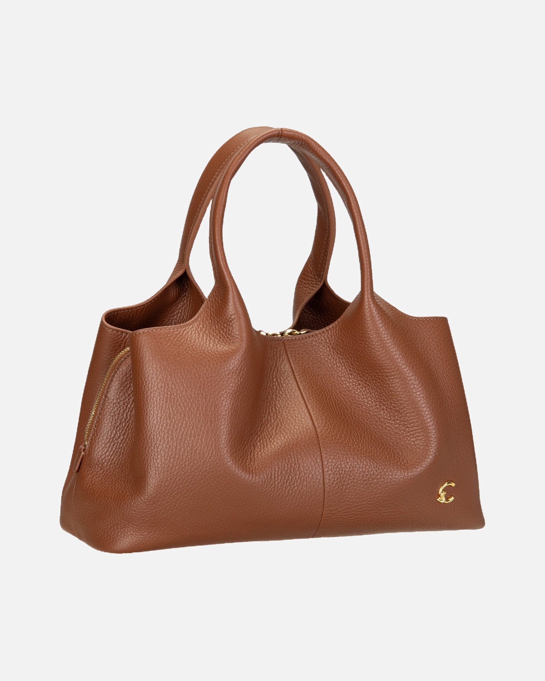 Handtasche für Weiblich Coccinelle Nell Schultertasche cognac