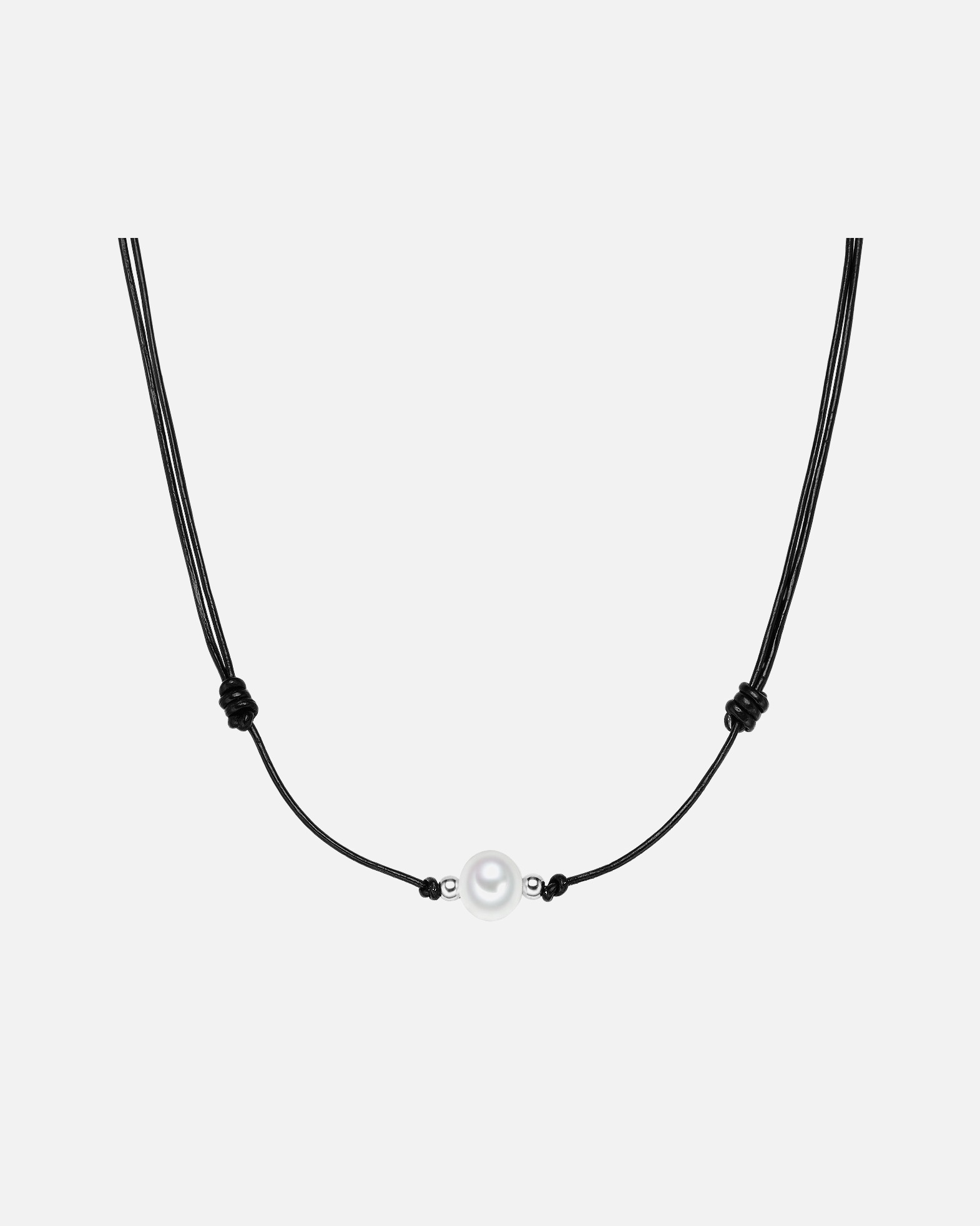 Collier for FemmeCollier en cuir Perle de culture d'eau douce Perle de culture d'eau douce en Blanc75,0 cm