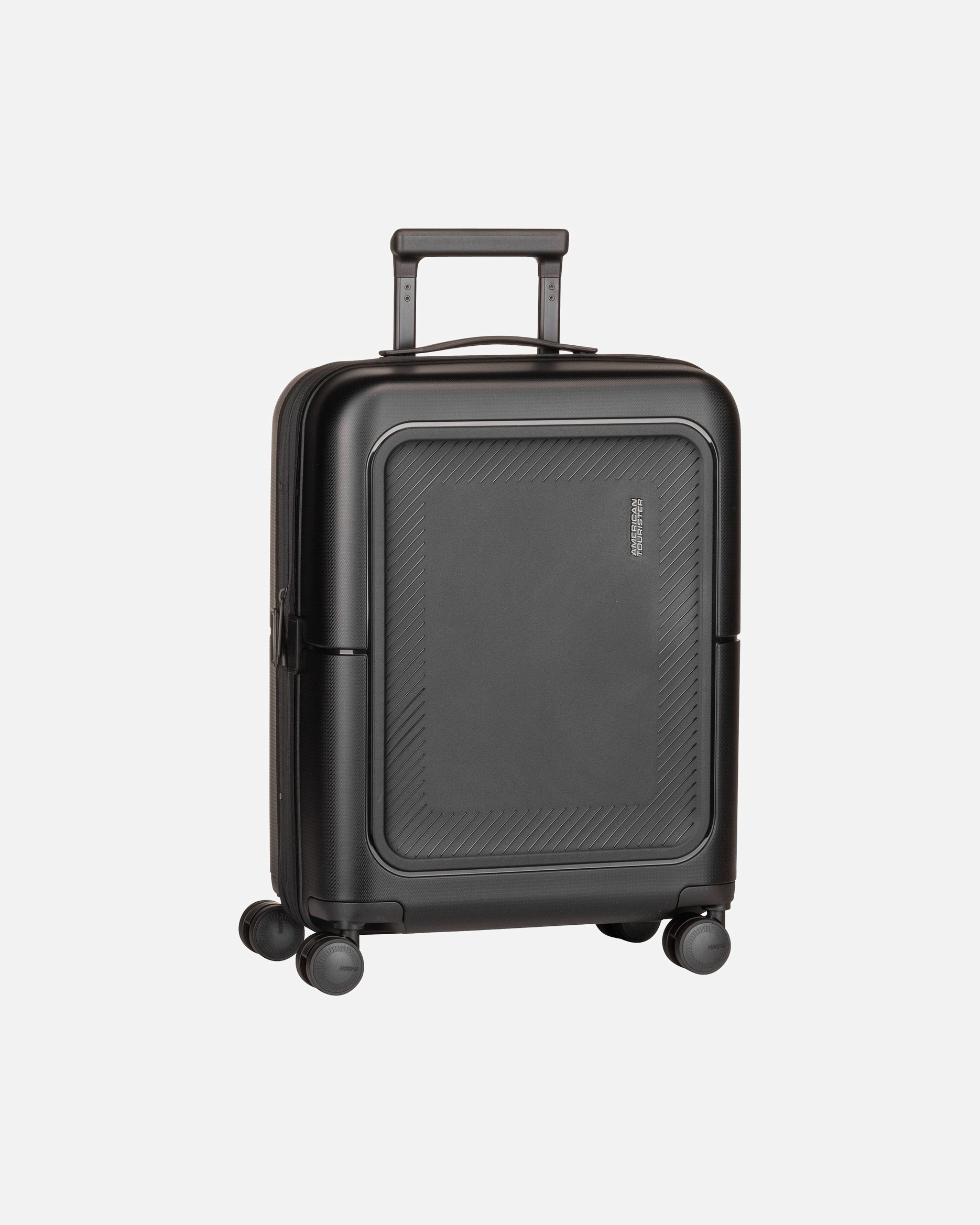 Valise trolley for UnisexeAmerican TouristerDashpop 4 roulettes Trolley de cabine 55 cm avec soufflet d'extensiontrue black