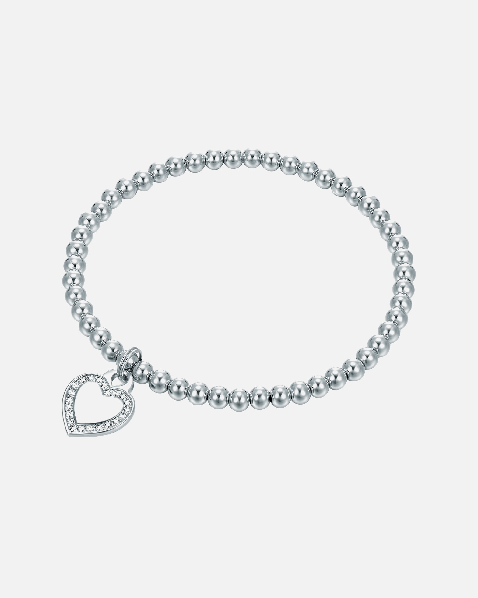 Armband für Weiblich Lulu & Jane Armband Herz Messing Zirkonia in Silber 18,0 cm