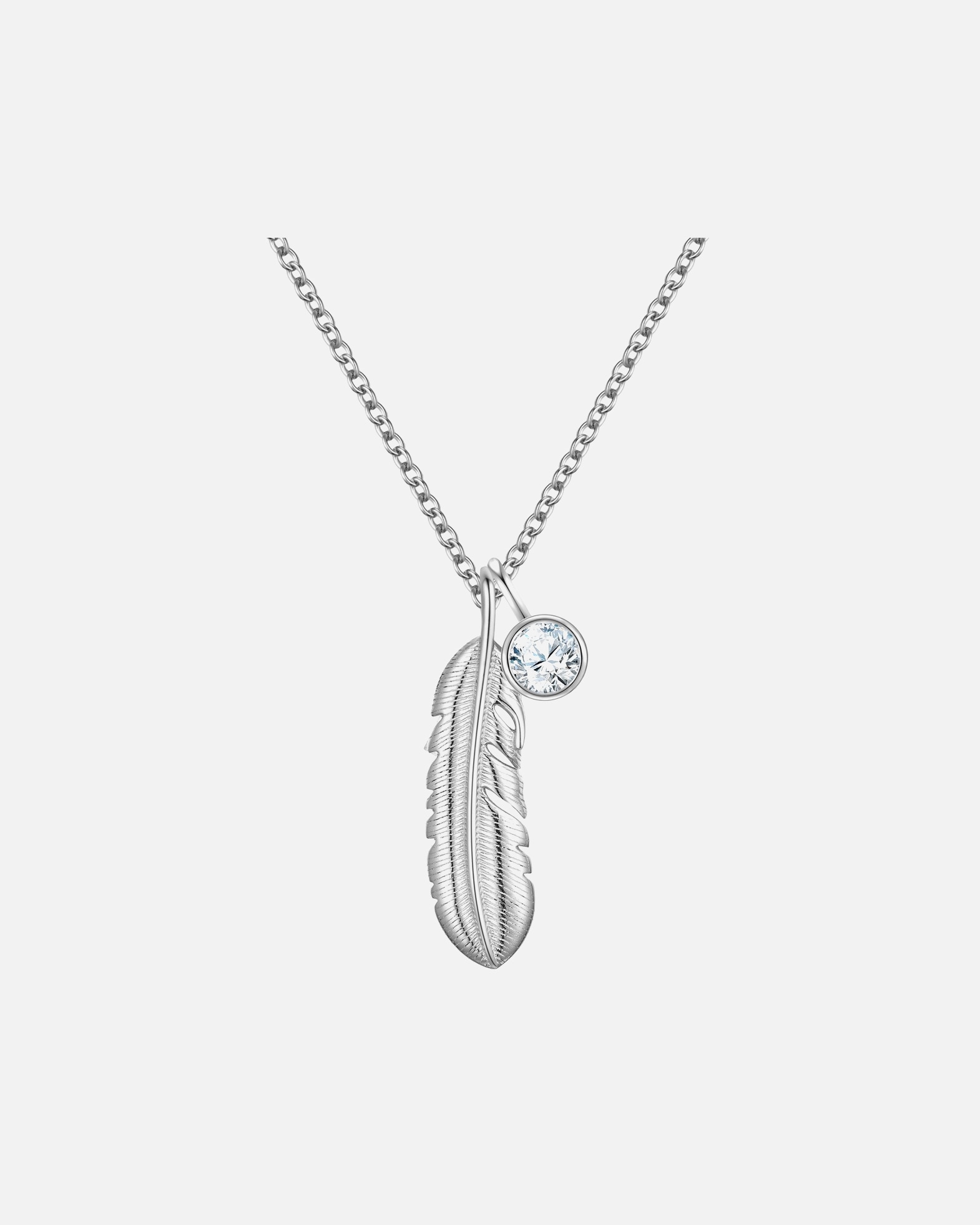 Halskette für Weiblich Rafaela Donata Armband Feder aus Sterling Silber in Silber 42,0 cm Basiskette + 5,0 cm Verlängerung