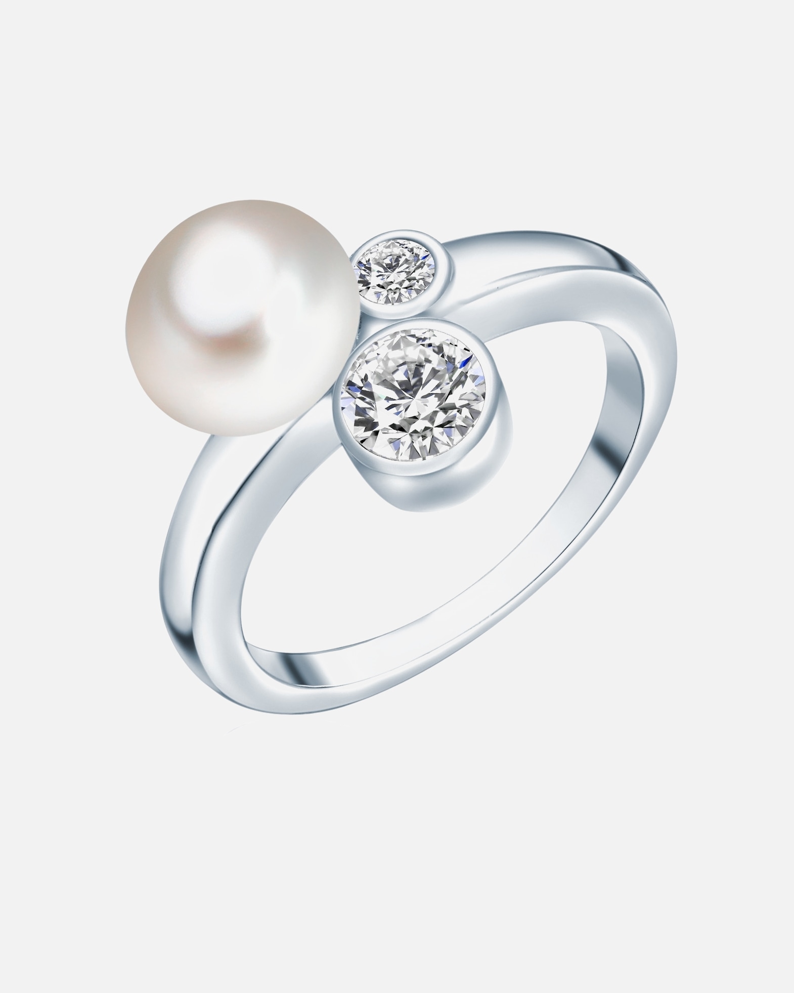 Bague for FemmeValero PearlsBague avec perle Argent sterling Oxyde de zirconium (CZ) Perle de culture d'eau douce en Argent60