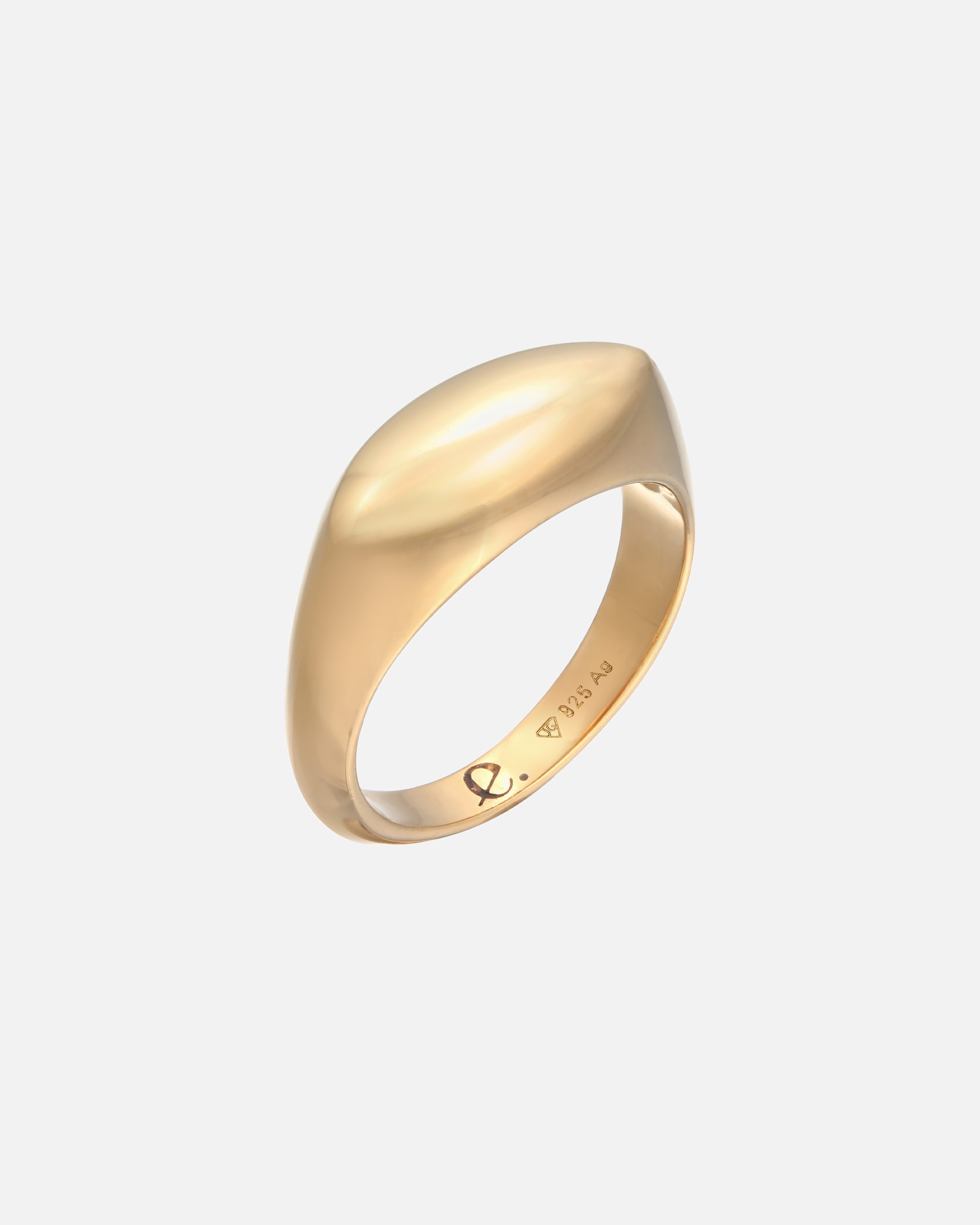 Ring für Weiblich Elli PREMIUM Siegelring Marquise Design 925 Silber rhodiniert 66