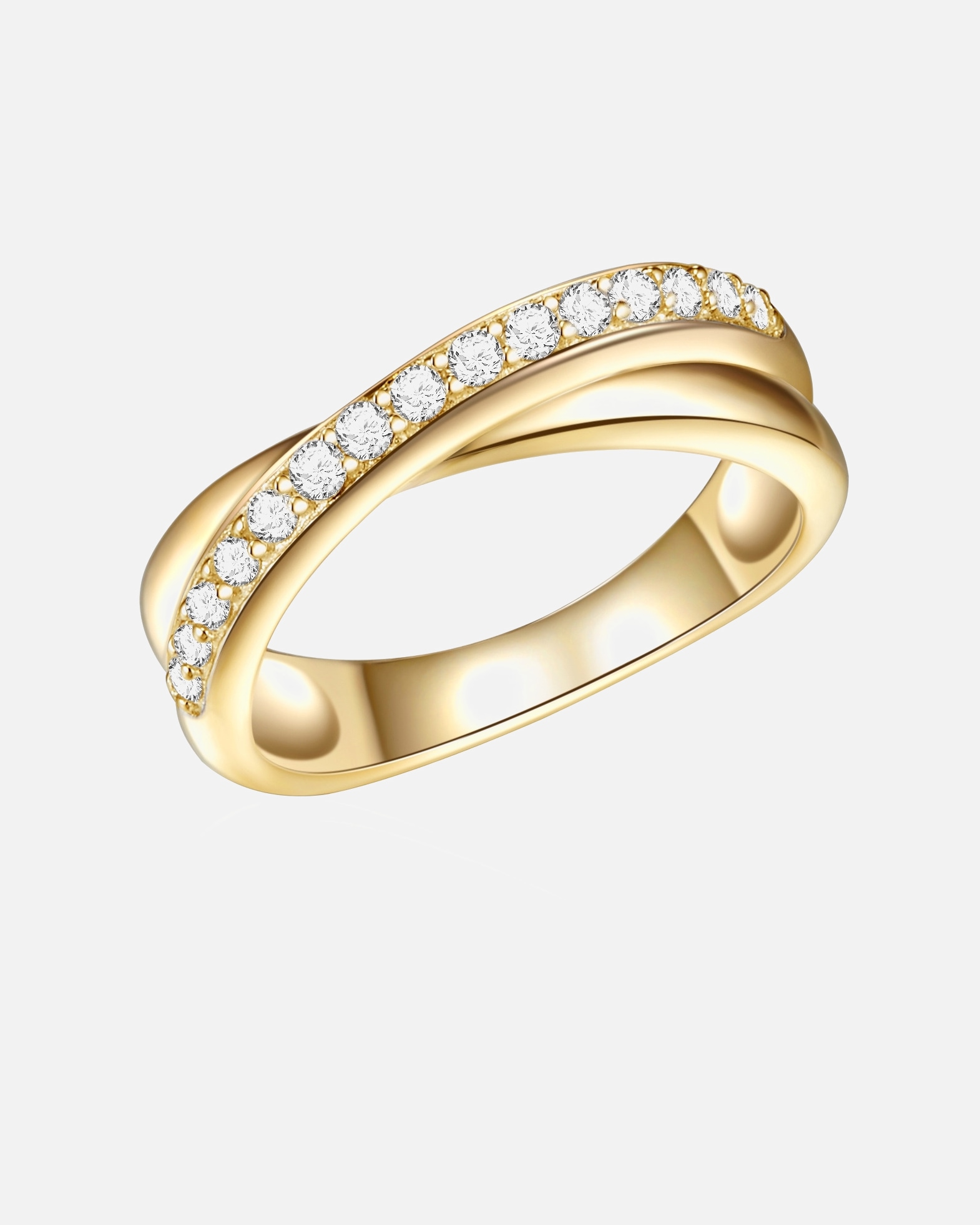 Bague for FemmeRafaela DonataBague en argent Argent sterling Oxyde de zirconium (CZ) en Or jaune54