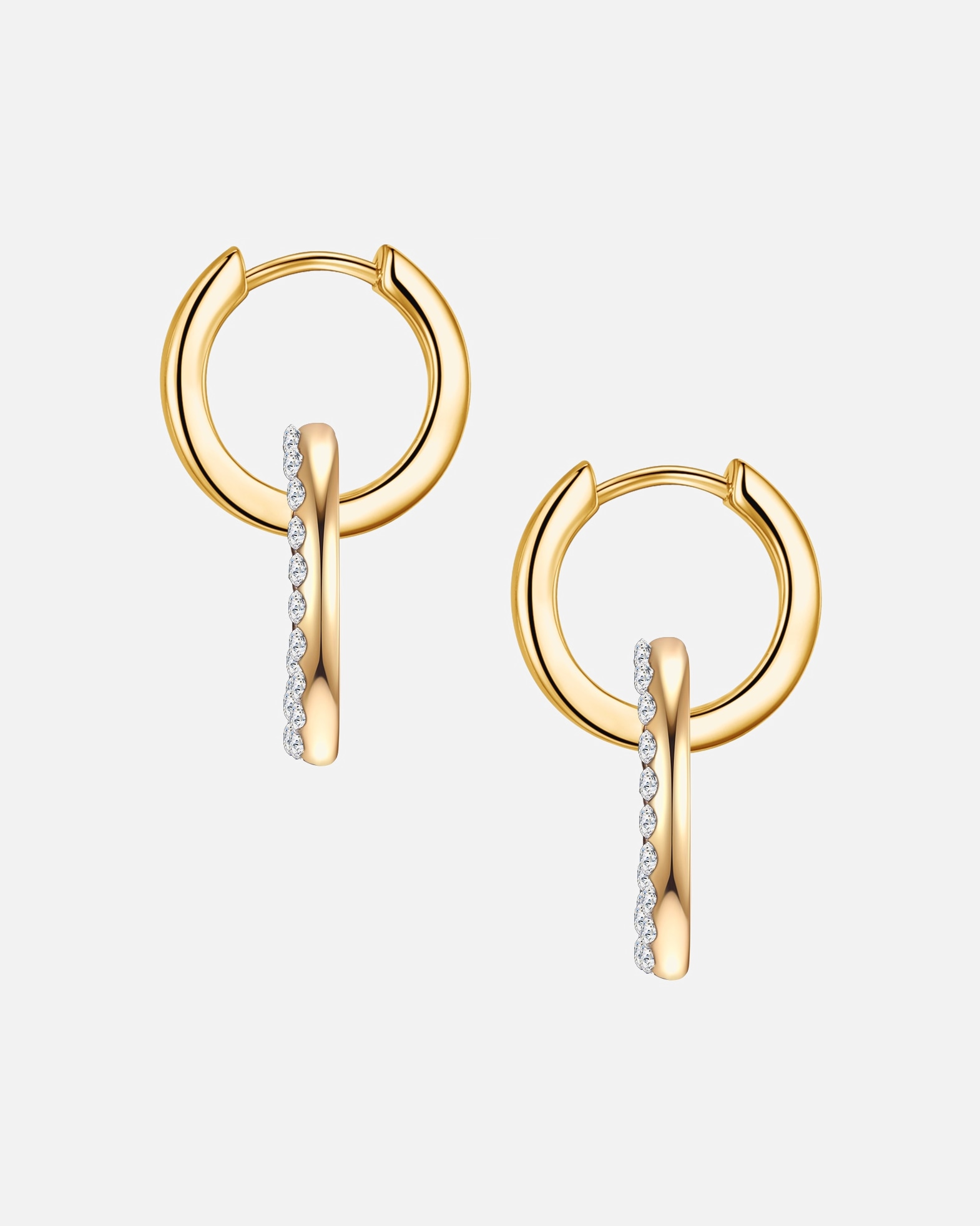 Ohrringe für Weiblich Lulu & Jane Ohrhänger aus Metall in Gelbgold mit verziert mit Kristallen von Swarovski® 24,1 mm