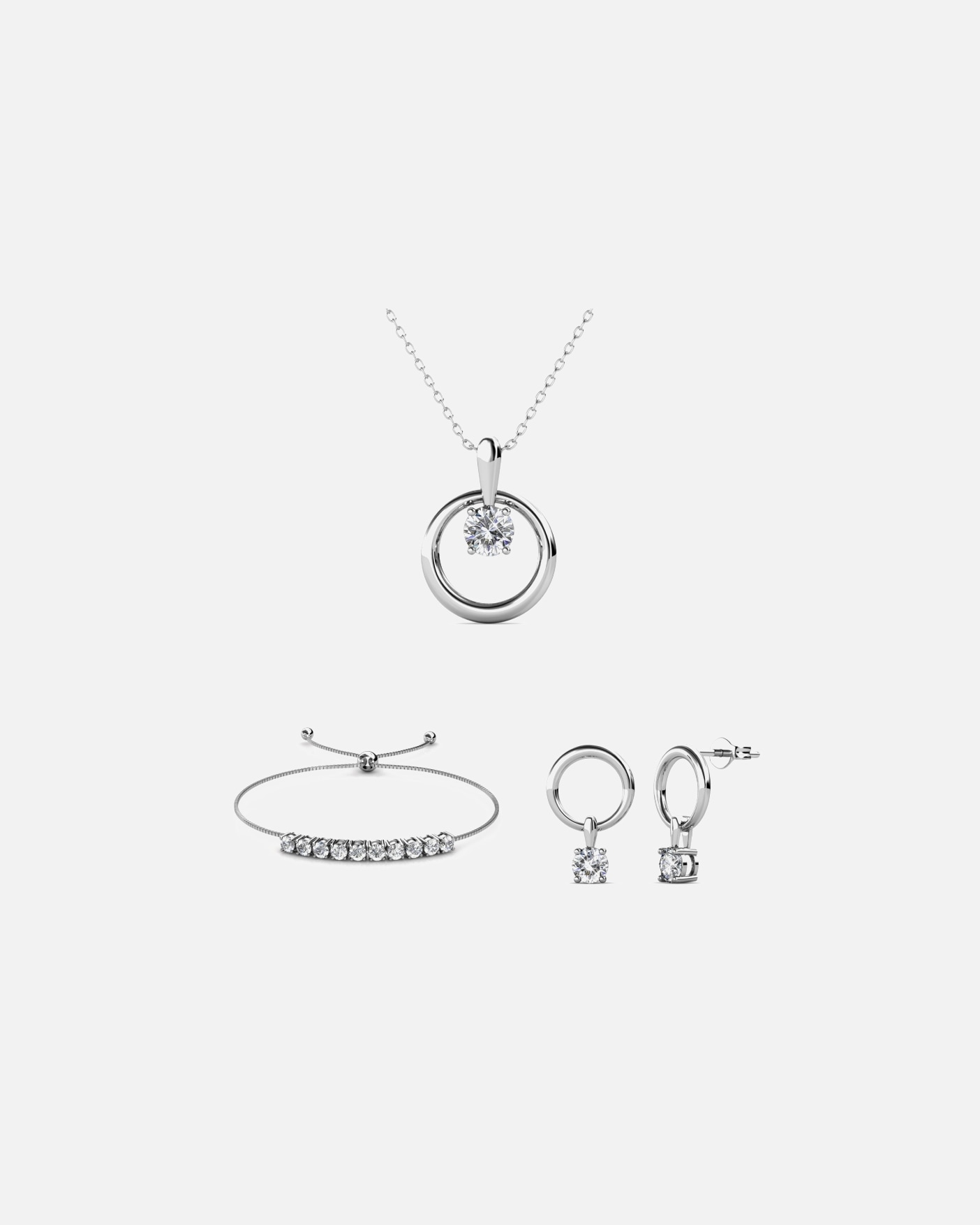 Parure de bijoux for FemmeMYC-ParisParures Mia Octavia - Or Rosé et CristalParures Mia Octavia - Argenté et Cristal - Argenté / Cristal - 245 mm