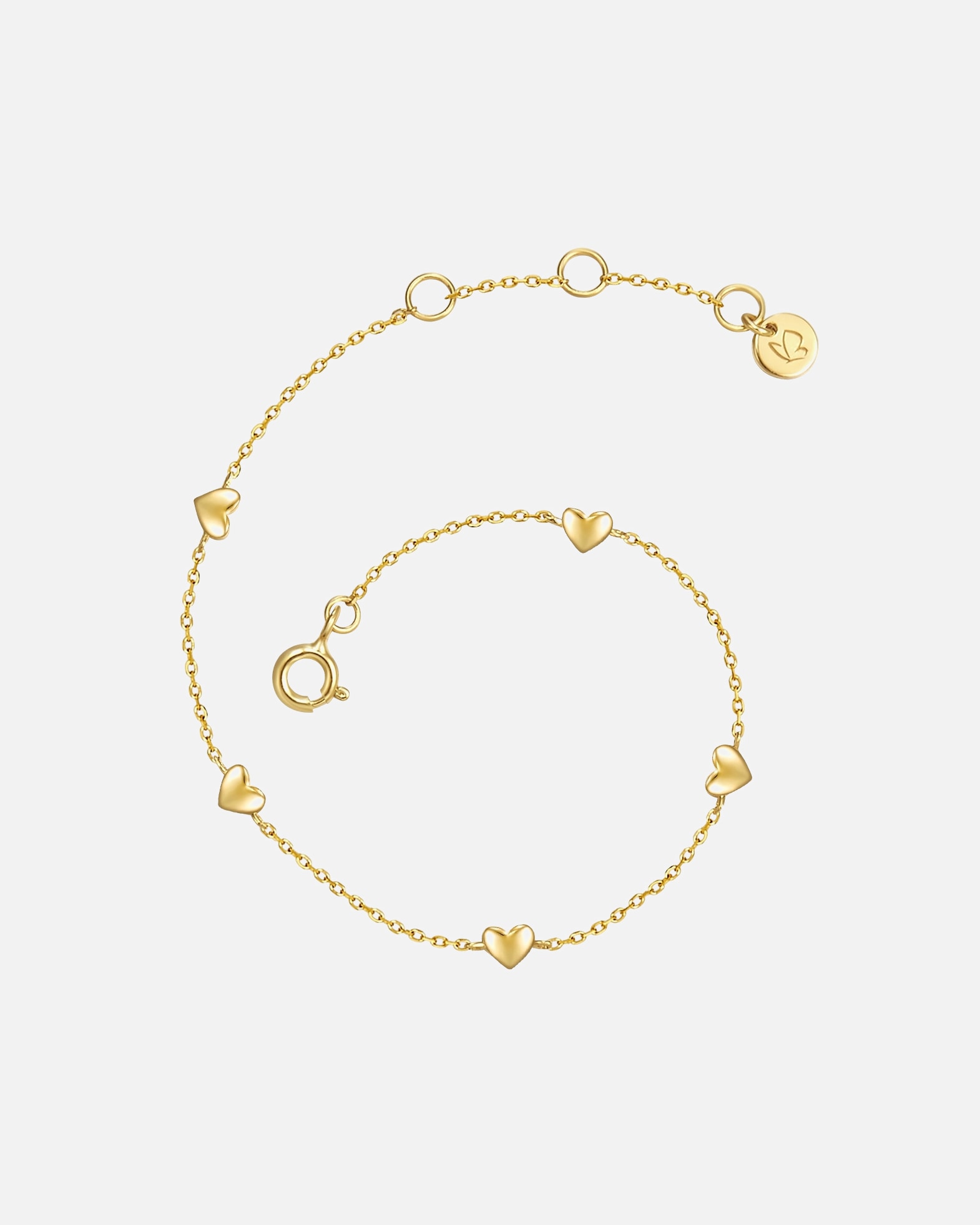 Armband für Weiblich Glanzstücke München Armband Herz aus Sterling Silber in gelbgold 15,0 cm Basislänge + 3,0 cm Verlängerung