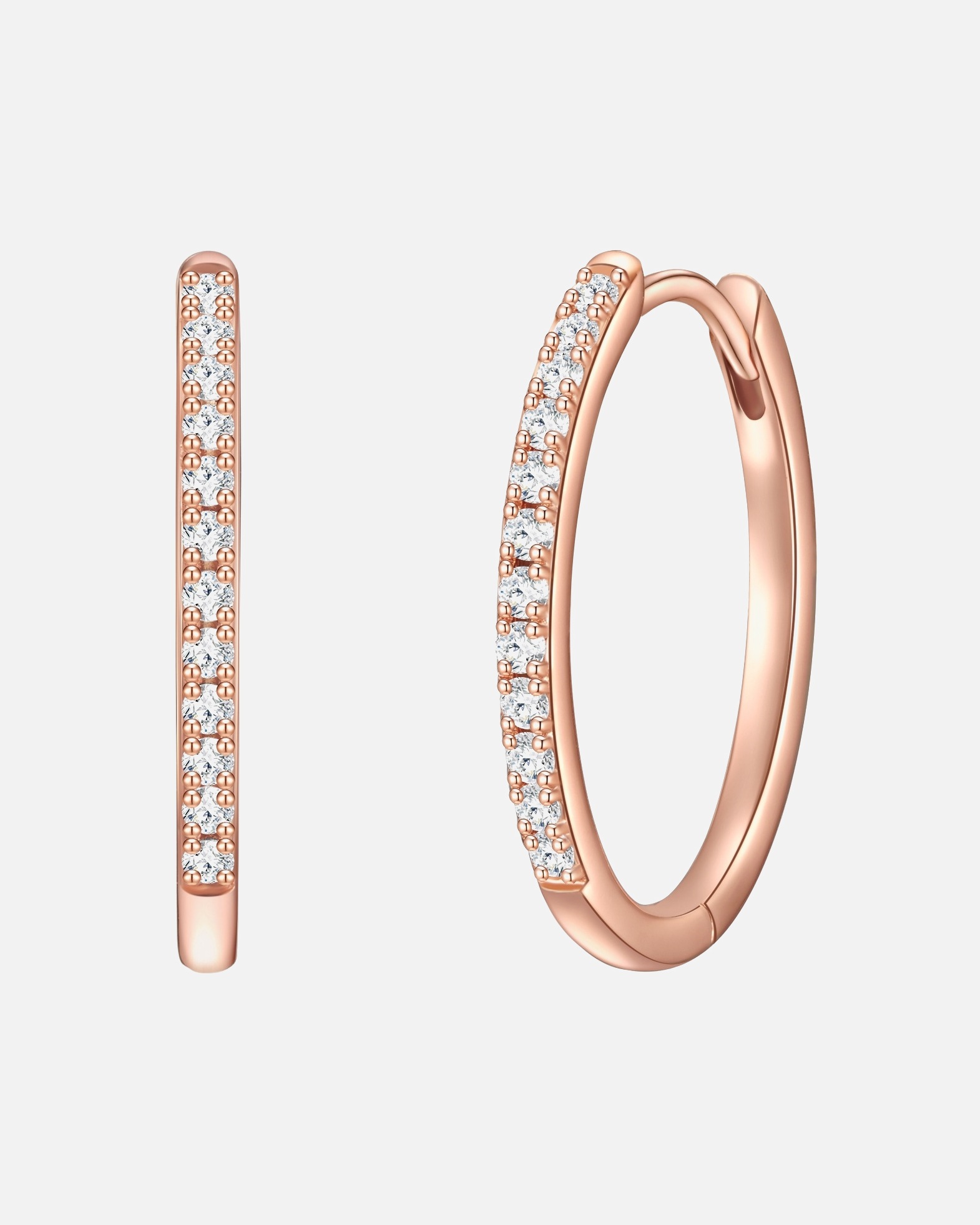 Créoles for FemmeGlanzstücke MünchenCréoles en argent Argent sterling Oxyde de zirconium (CZ) en Or rose23,6 mm