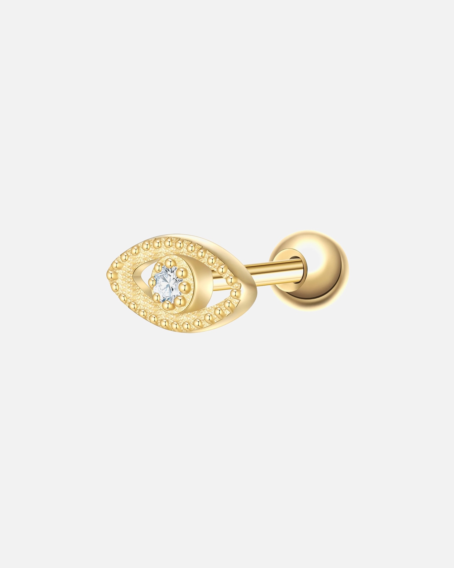 Ohrringe für Weiblich Glanzstücke München Ohrstecker Allsehendes Auge aus Sterling Silber in Gelbgold mit Zirkonia 3,7 mm