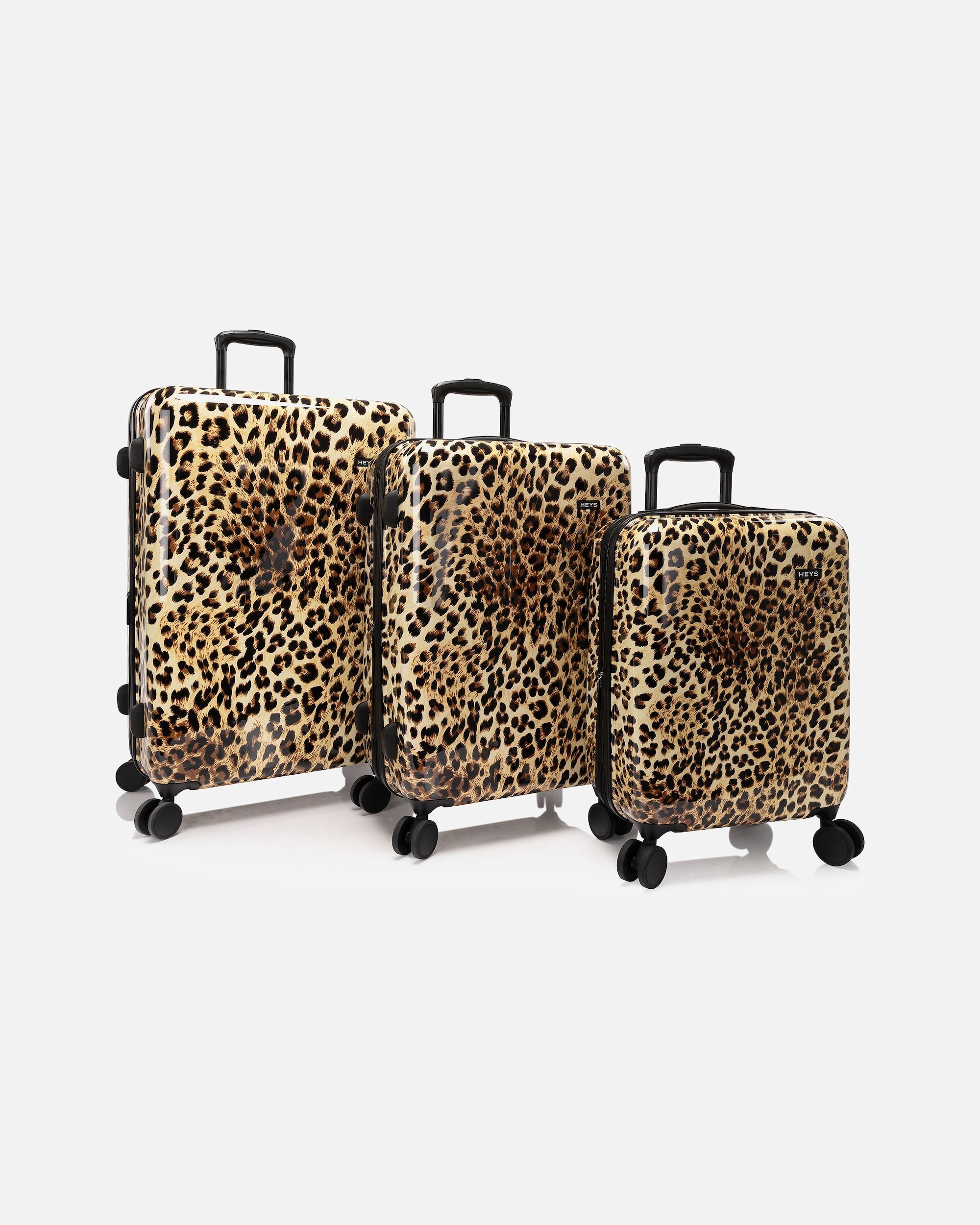 Valise for HommeHeysElite Fashion 4 roues Set de valises 3 pièces '"avec soufflet d''extension"'brown leopard