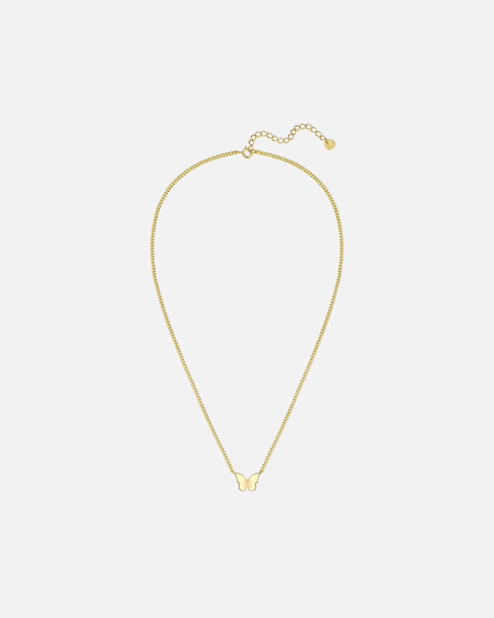 Collier for FemmeGlanzstücke MünchenCollier Papillon en Argent Sterling en or jaune avec Chaîne Panzer40,0 cm Basiskette + 5,0 cm Verlängerung