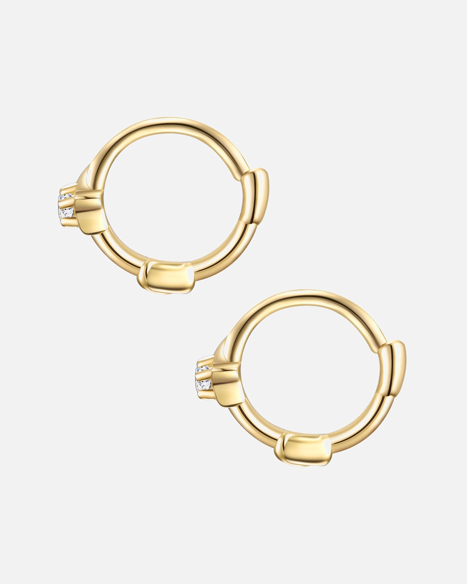 Boucle d'oreilles for FemmeGlanzstücke MünchenCréoles en argent Étoilé Argent sterling Oxyde de zirconium (CZ) en Or jaune9,6 mm